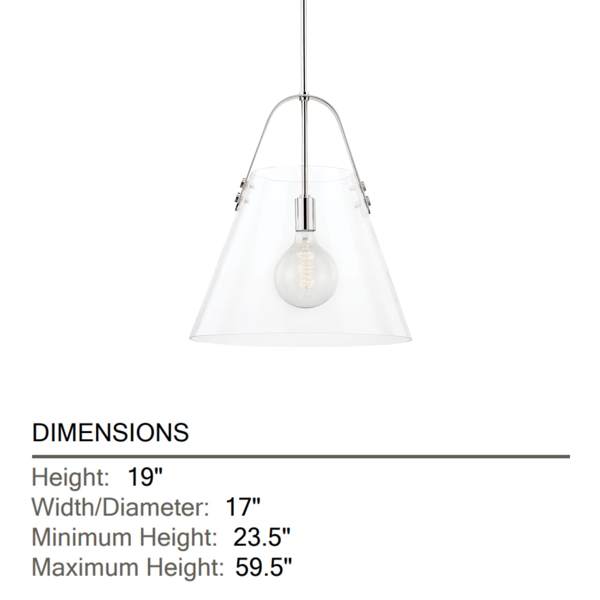 Mitzi - Karin 17" Pendant Light Polished Nickel Finish | Bees Lighting