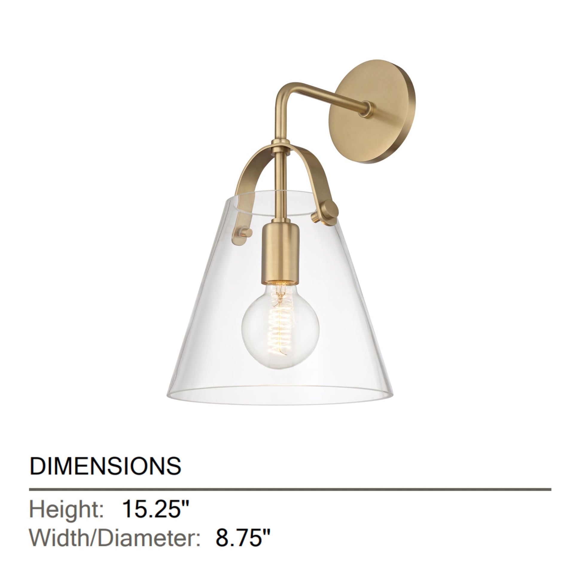 Mitzi - Karin 15" Armed Sconce Brass Finish | Bees Lighting