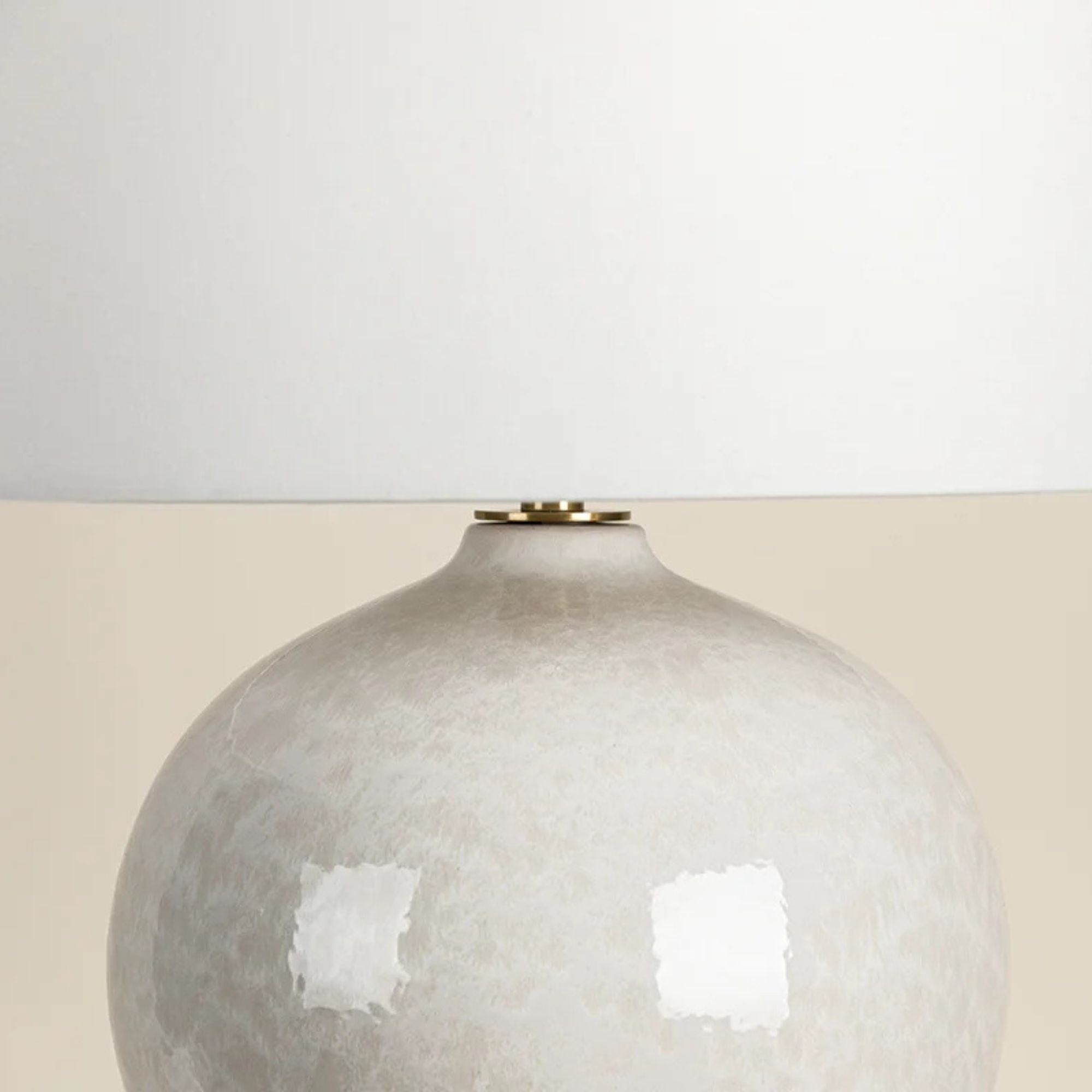 Karina Table Lamp Ceramic Gloss Nimbus with Aged Brass Accents