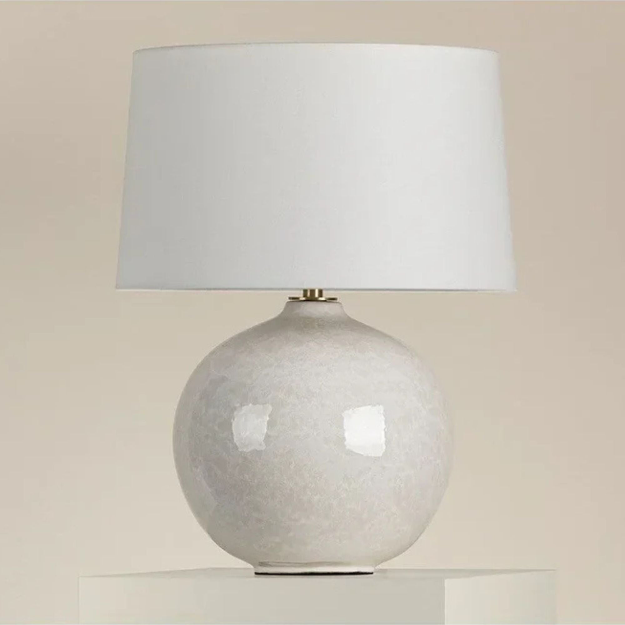 Karina Table Lamp Ceramic Gloss Nimbus with Aged Brass Accents