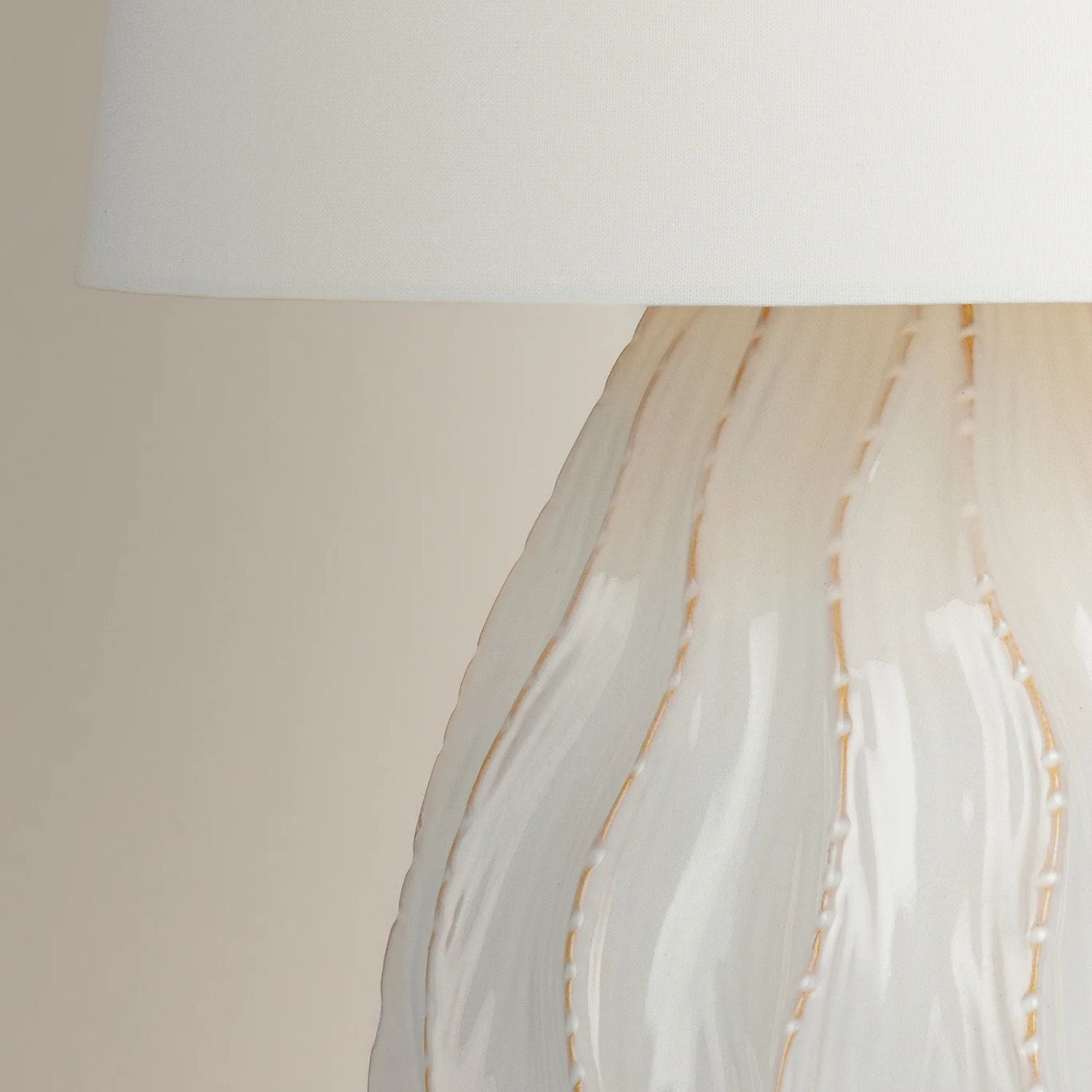 Karla 21" Table Lamp, Aged Brass/Ceramic Sea Salt Finish