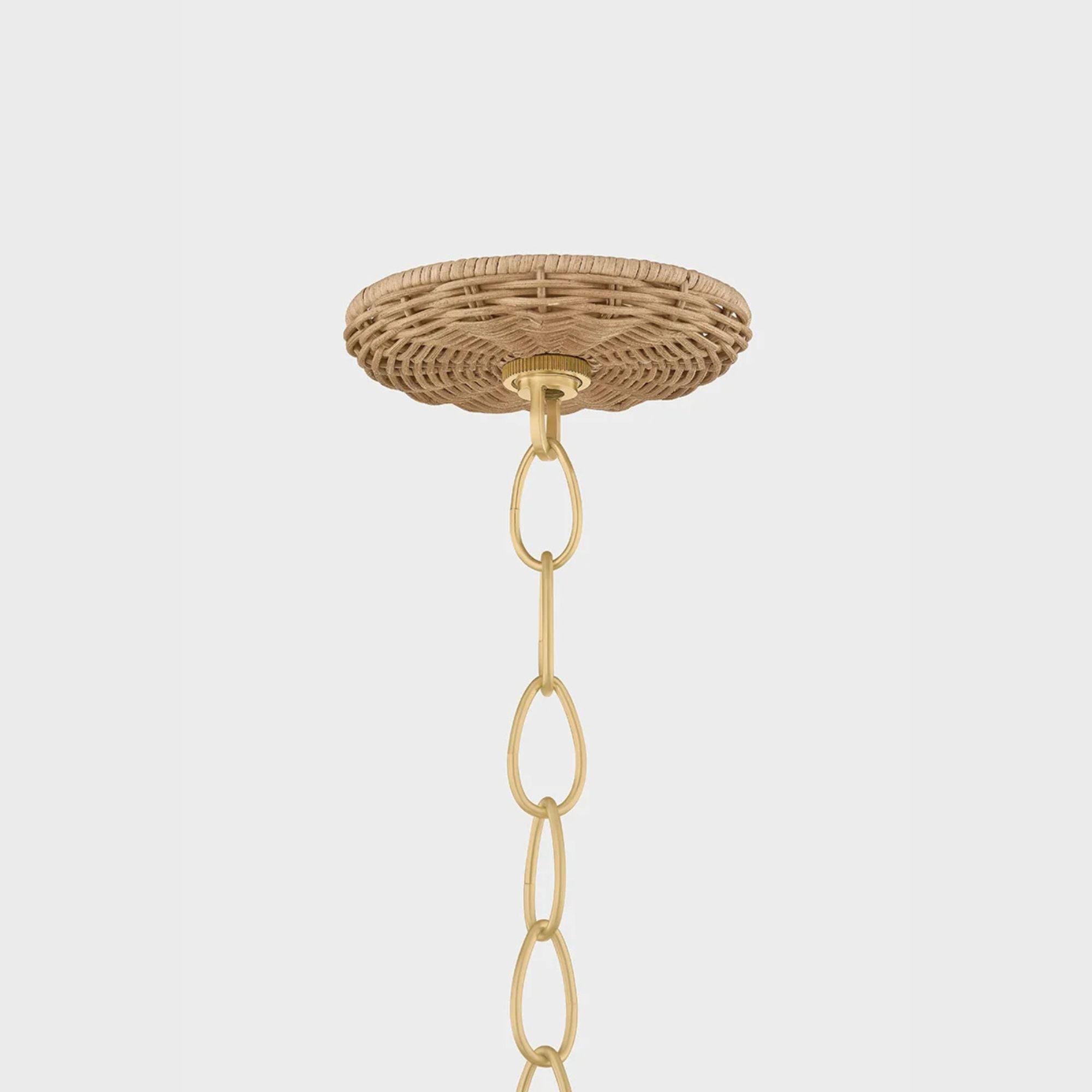 Katniss 28" 3-Light Chandelier, Aged Brass Finish