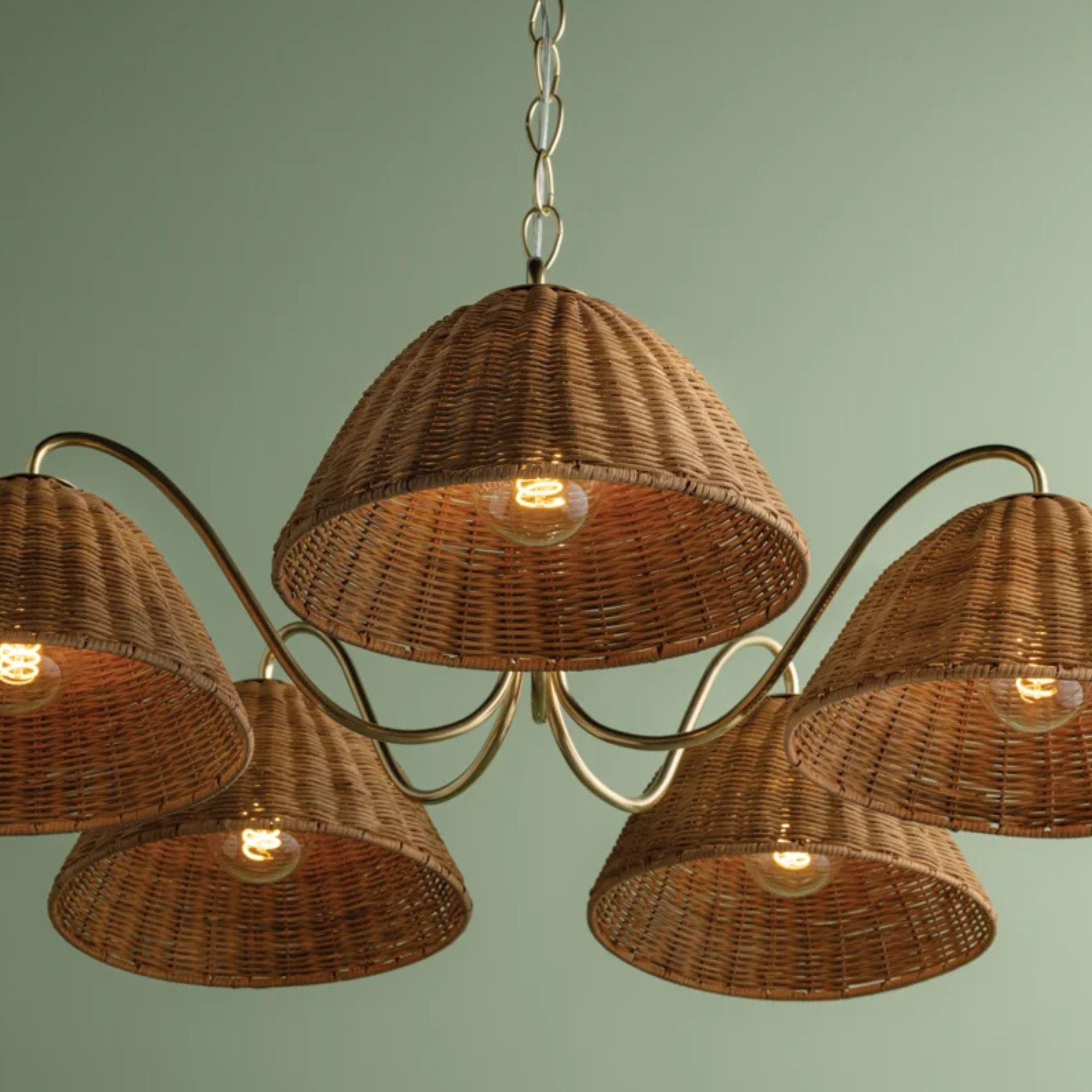 Katniss 39" 5-Light Chandelier, Aged Brass Finish