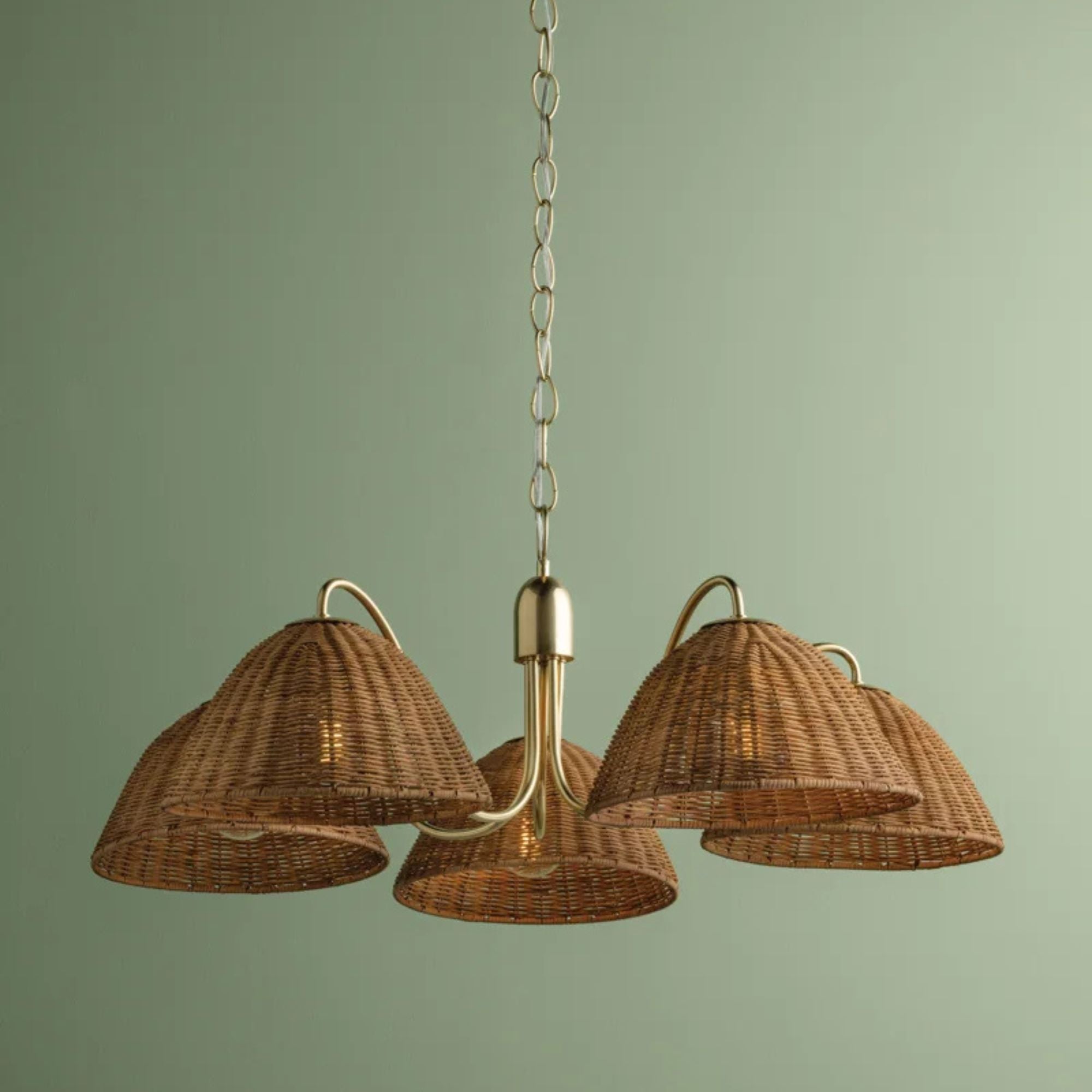 Katniss 39" 5-Light Chandelier, Aged Brass Finish