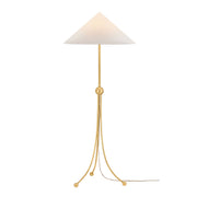 Mitzi Katya 61 in. Floor Lamp, Aged Brass with Conical Cotton Shade
