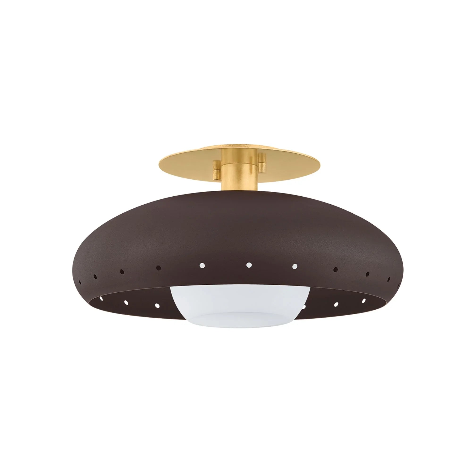 Kimber 16" Flush Mount, Aged Brass/Textured Bronze Finish