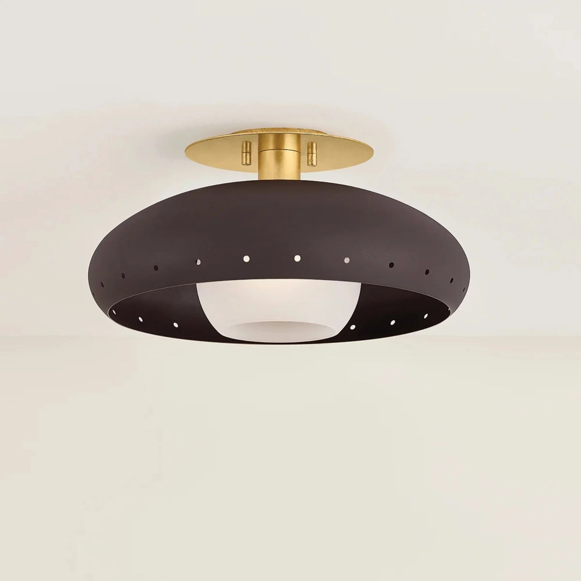 Kimber 16" Flush Mount, Aged Brass/Textured Bronze Finish