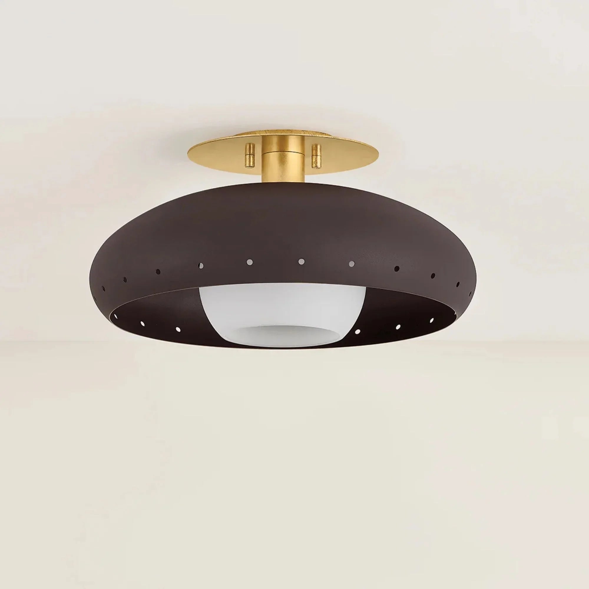 Kimber 16" Flush Mount, Aged Brass/Textured Bronze Finish