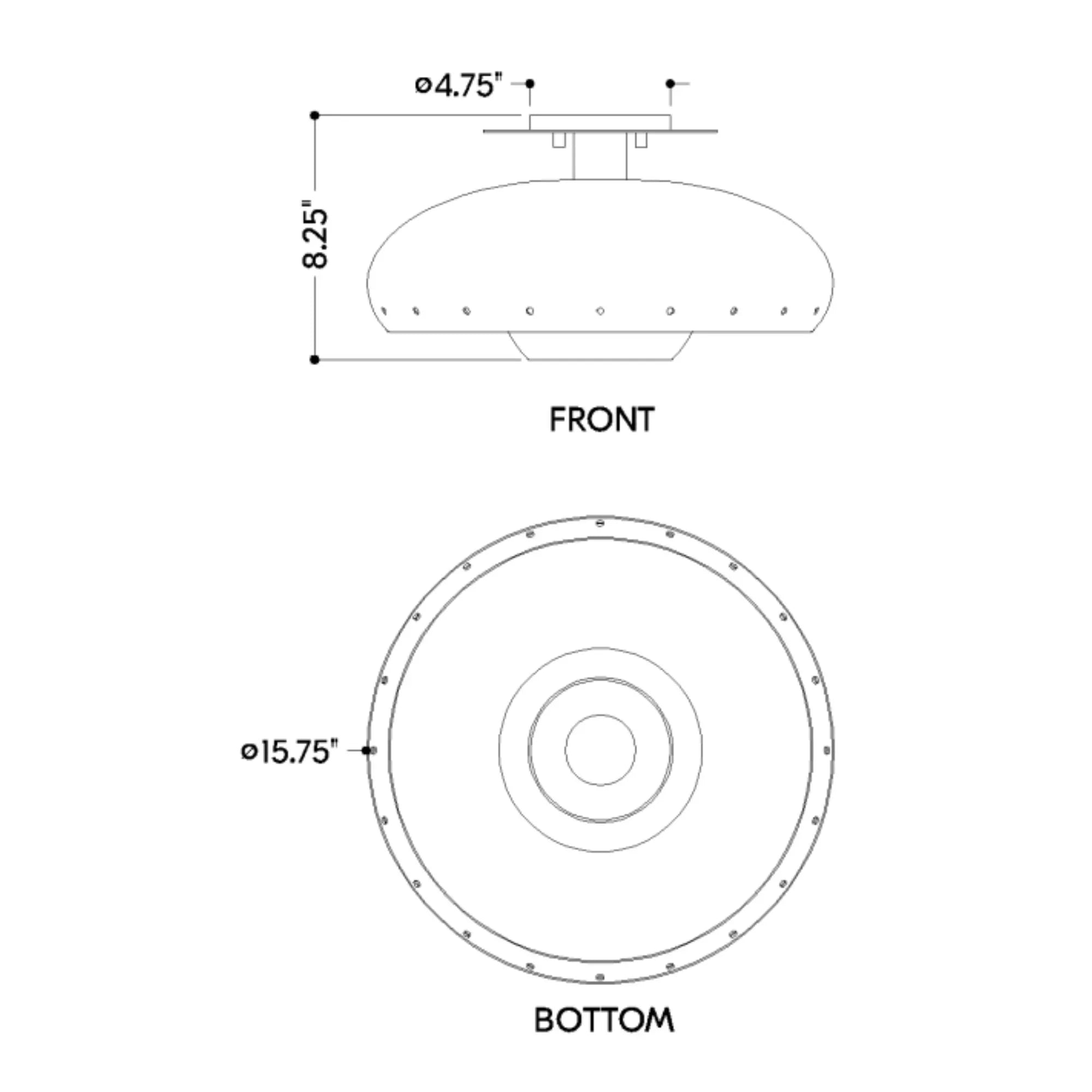 Kimber 16" Flush Mount, Aged Brass/Textured Bronze Finish