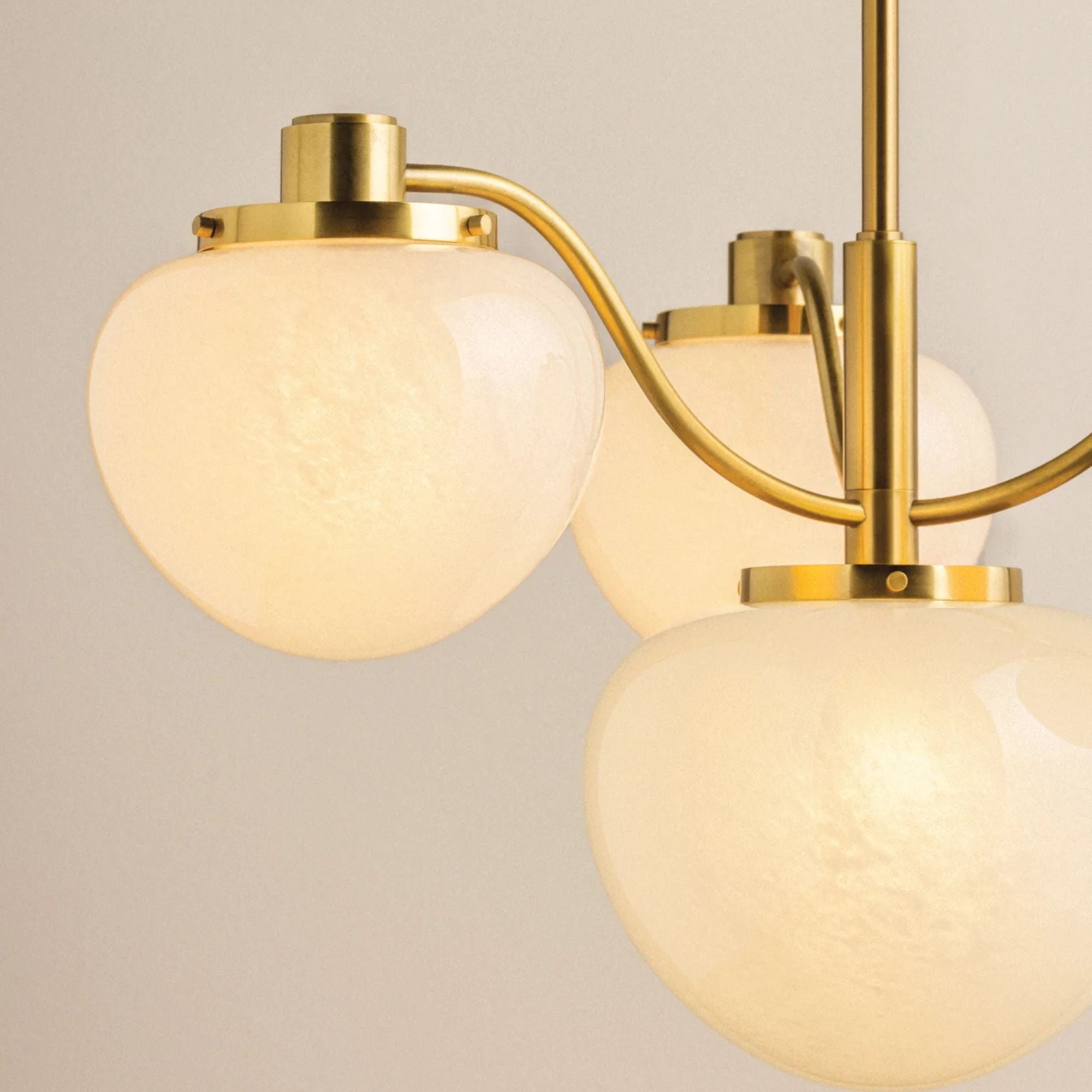 Mitzi Kristen Chandelier, Aged Brass with Cloud Glass