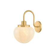 Mitzi Kristen 12.75 in. Wall Sconce, Aged Brass with Cloud Glass
