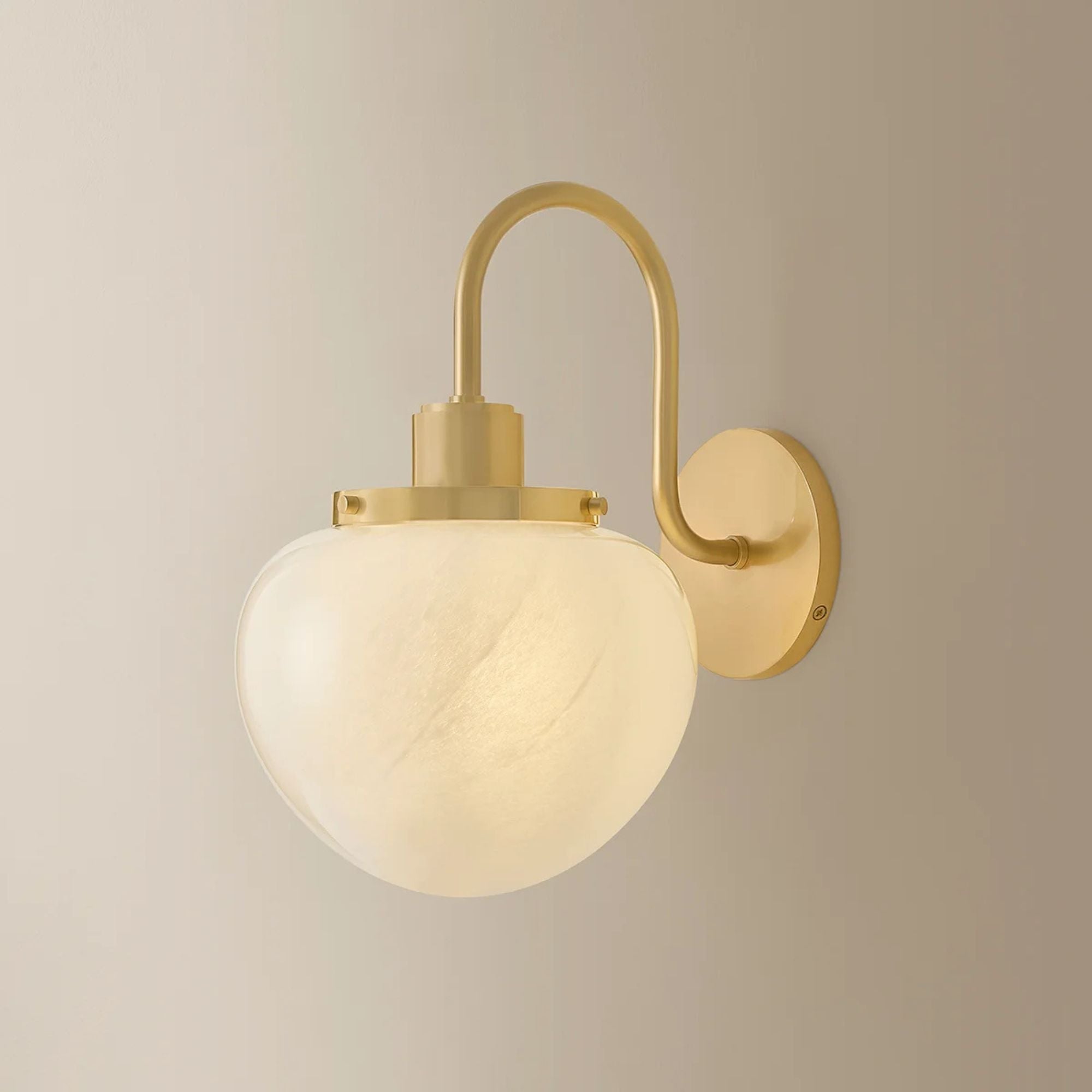 Mitzi Kristen 12.75 in. Wall Sconce, Aged Brass with Cloud Glass