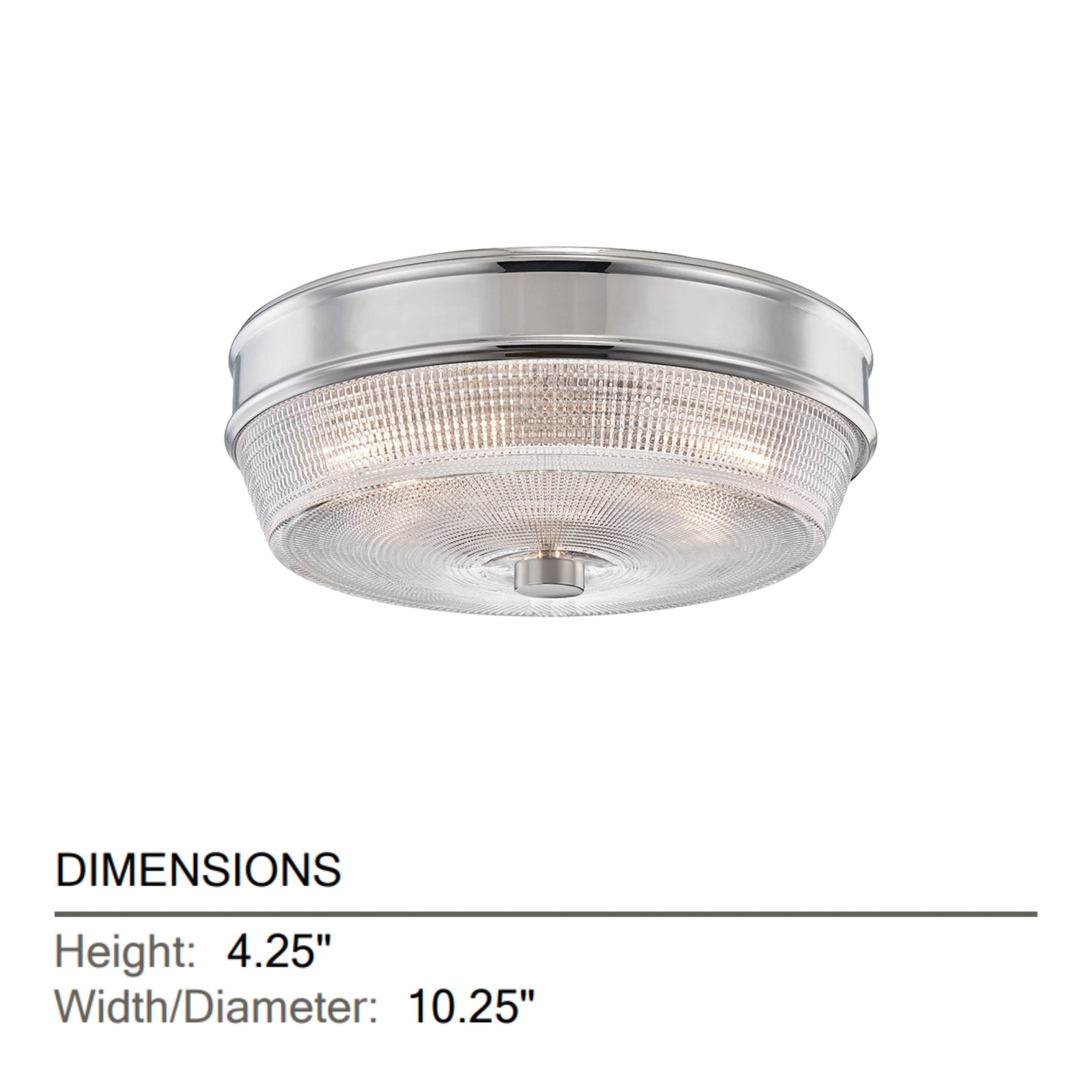 Lacey 10" 2-Light Flush Mount Light Polished Nickel Finish