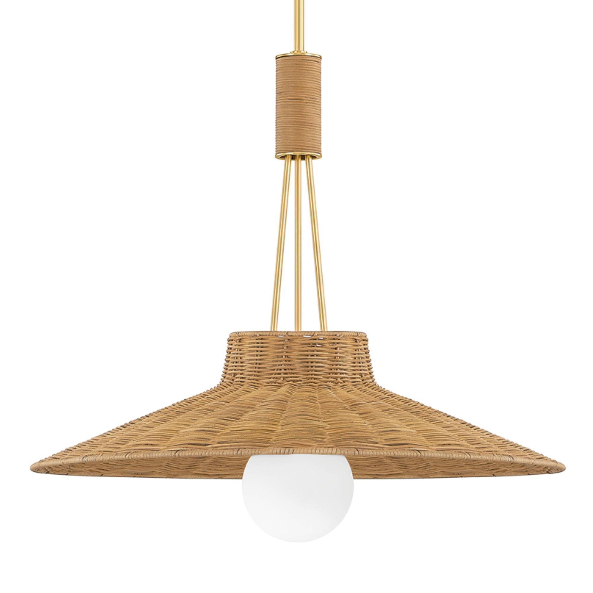 Laudine 25" Pendant, Aged Brass Finish