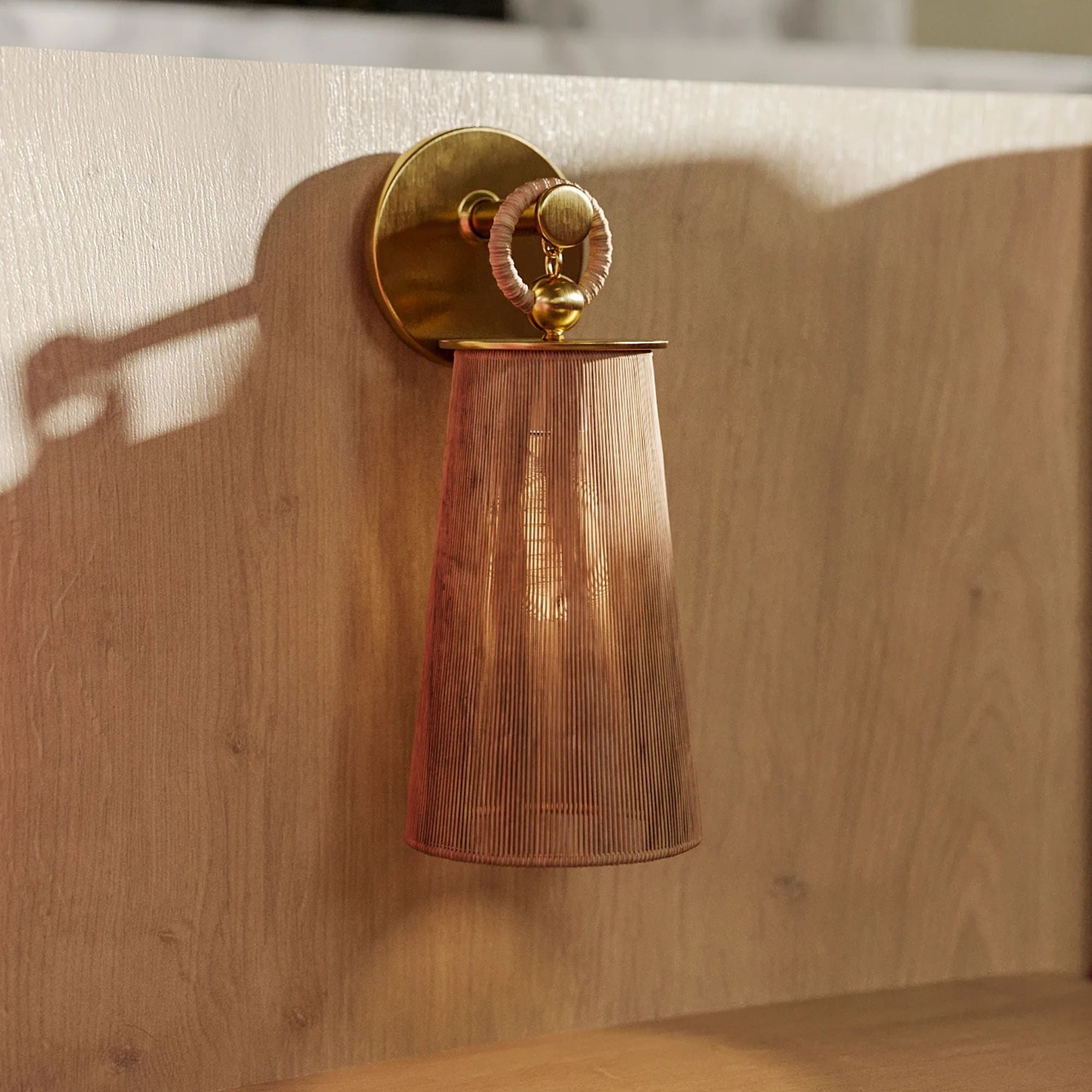Lauz 14" Wall Sconce, Aged Brass Finish