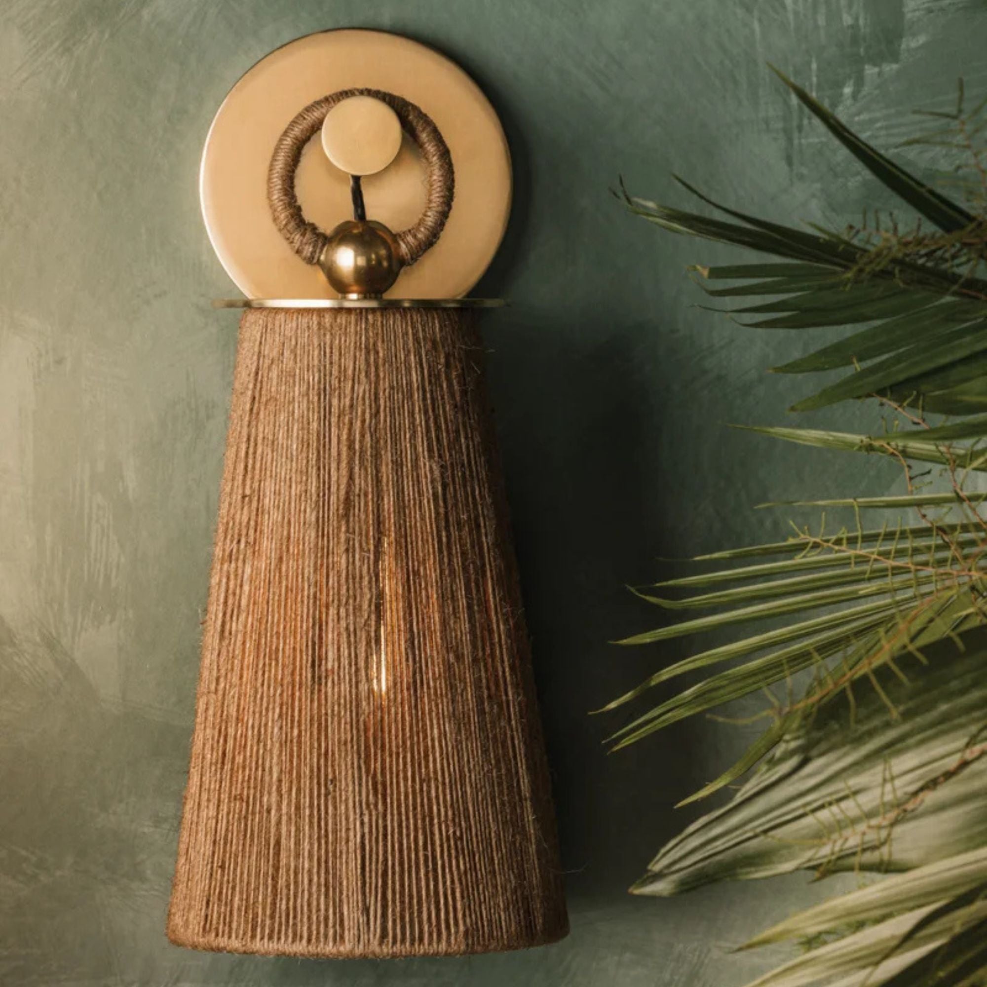 Lauz 14" Wall Sconce, Aged Brass Finish