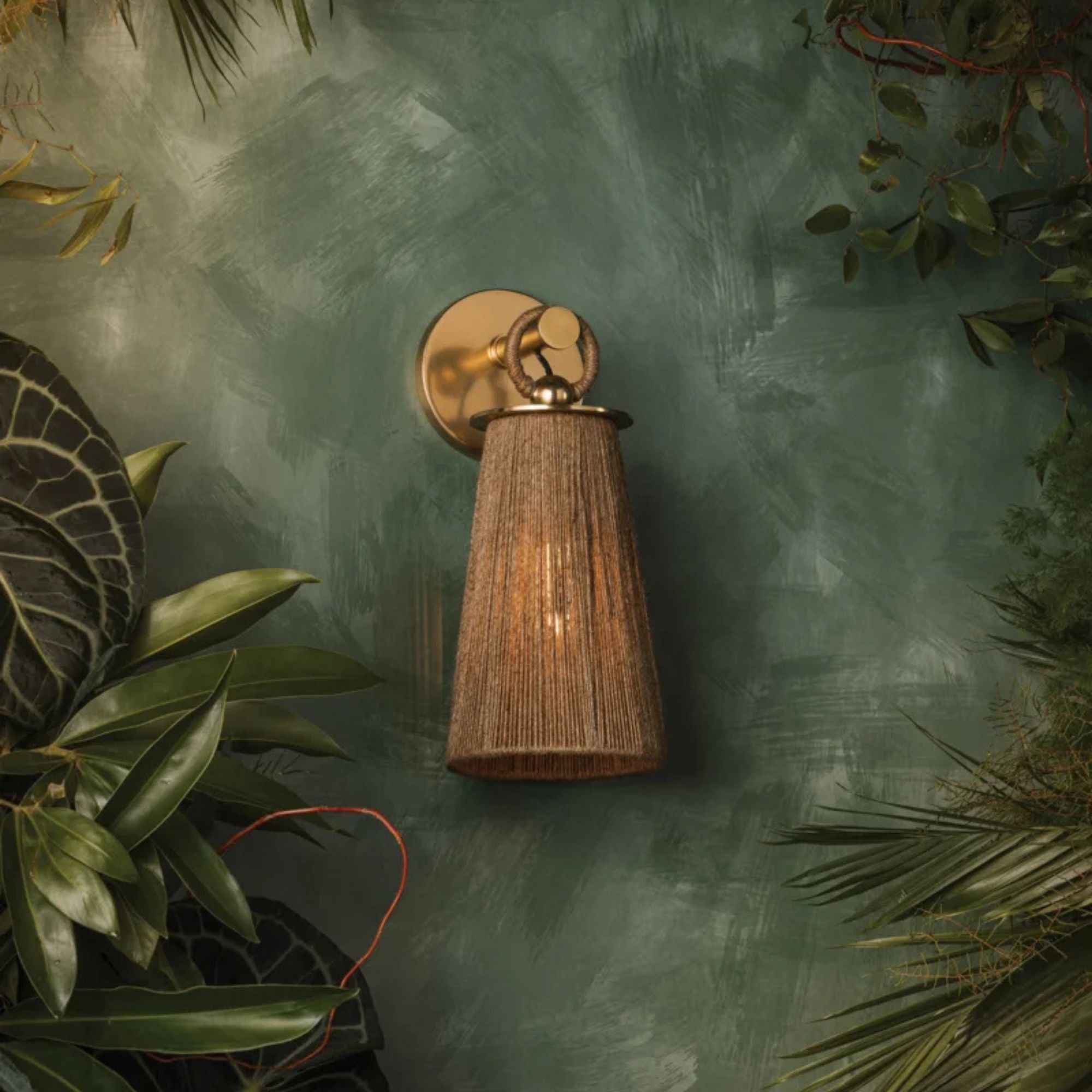 Lauz 14" Wall Sconce, Aged Brass Finish