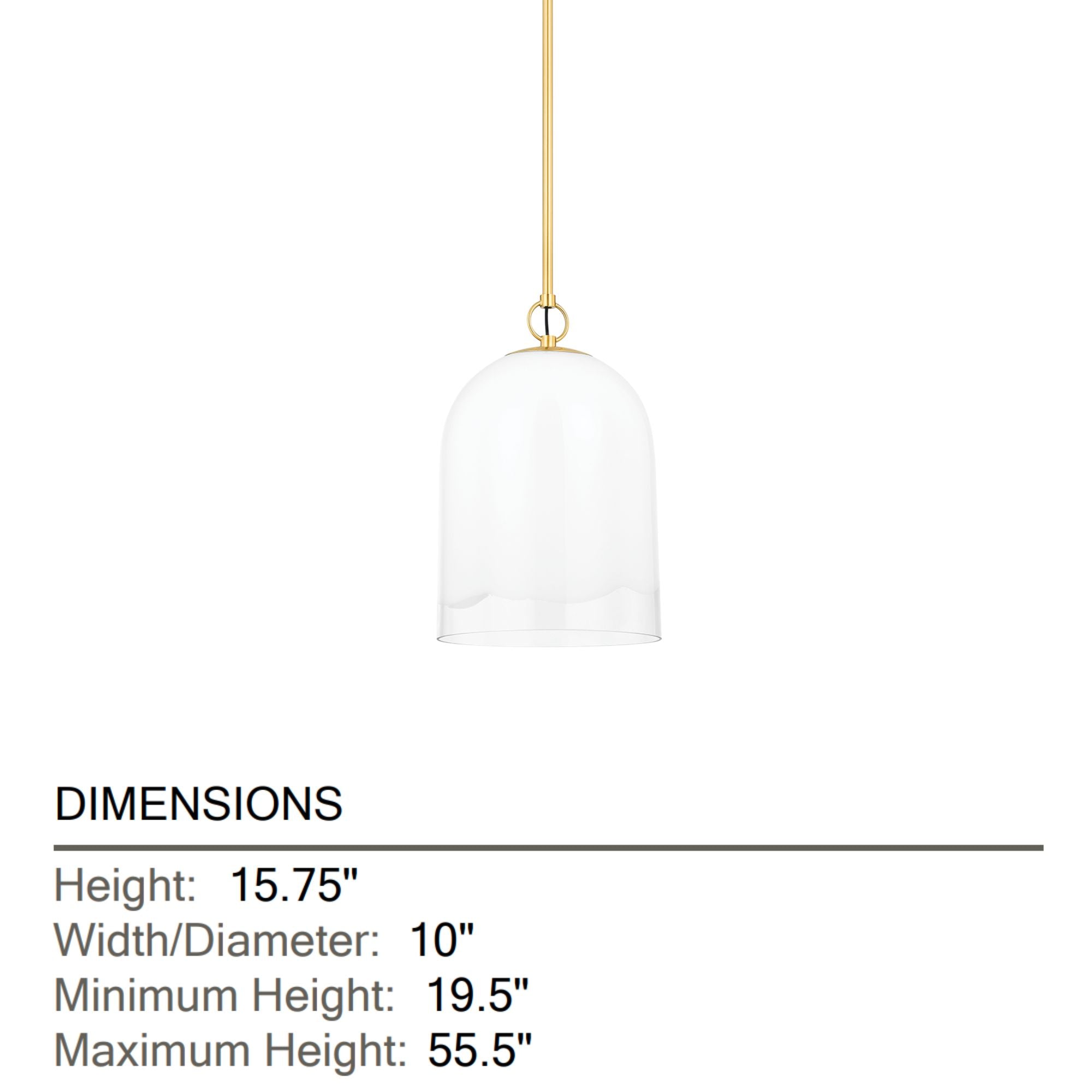 Lennon 16" Pendant, Aged Brass Finish