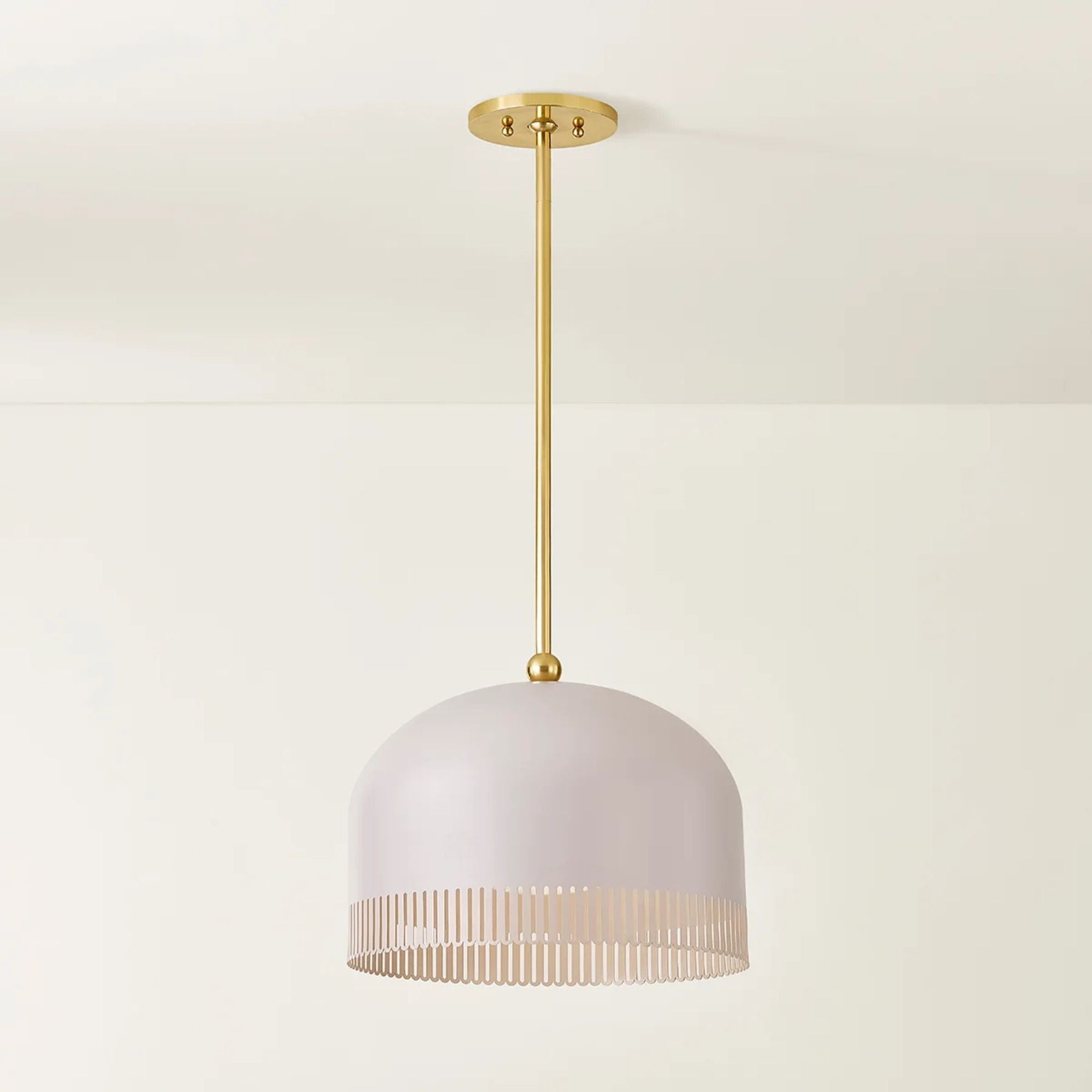 Liba 15" Pendant, Aged Brass/Soft Peignoir Finish
