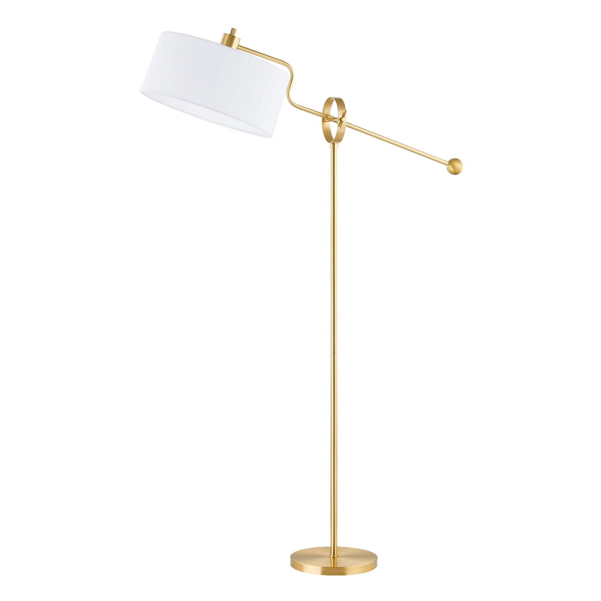 Mitzi - Libby 56" Floor Lamp, Aged Brass Finish | Bees Lighting
