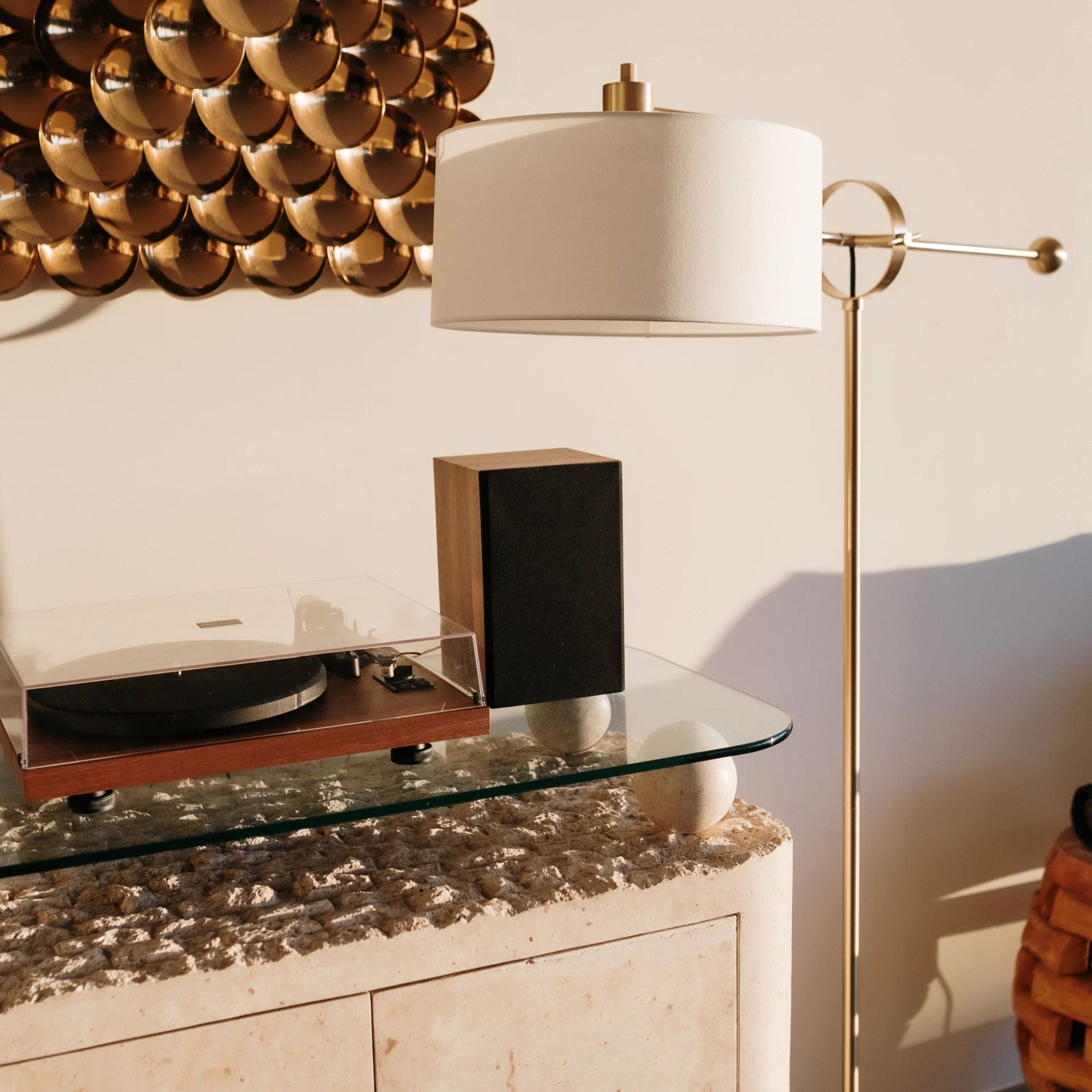 Libby 56" Floor Lamp, Aged Brass Finish