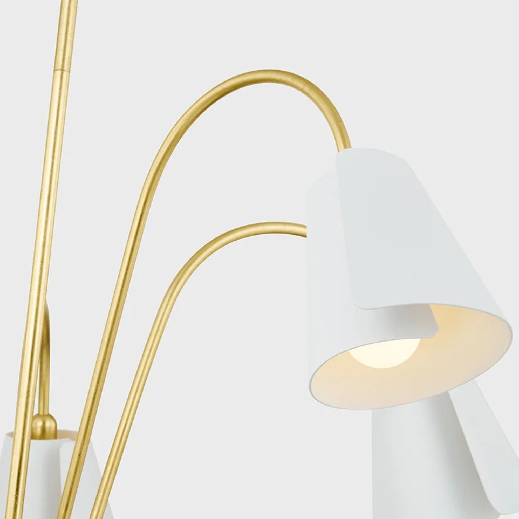 Lila 30" 5-Light Chandelier, Gold Leaf/Textured White Finish