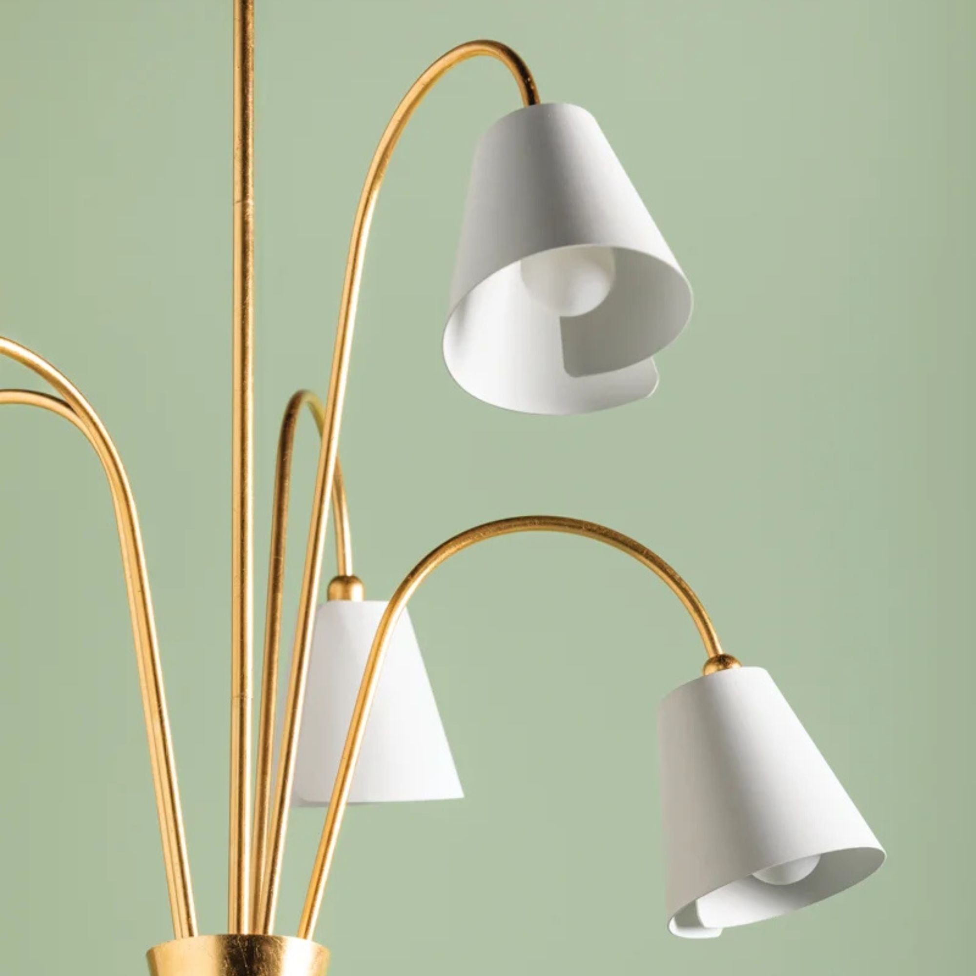 Lila 30" 5-Light Chandelier, Gold Leaf/Textured White Finish
