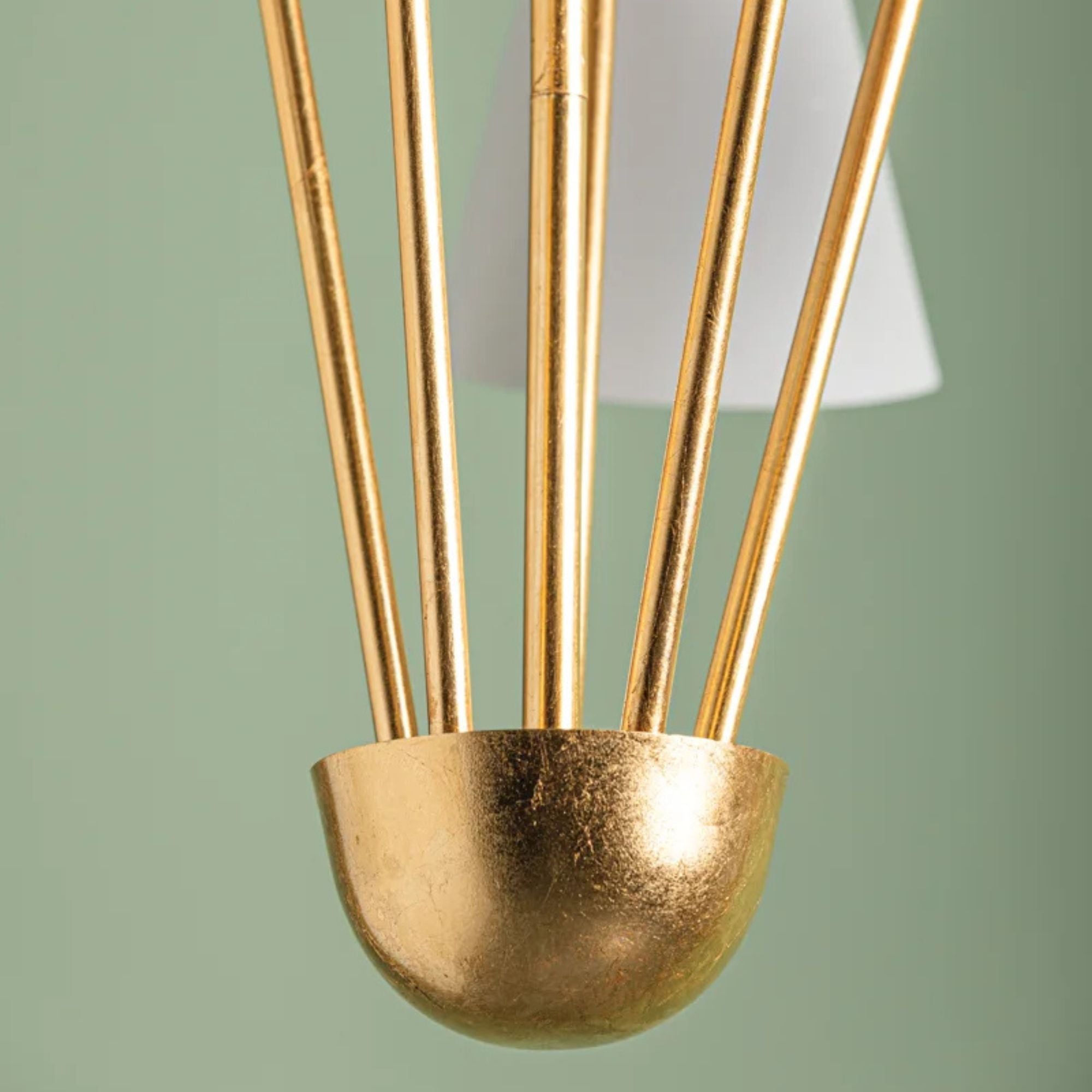 Lila 30" 5-Light Chandelier, Gold Leaf/Textured White Finish