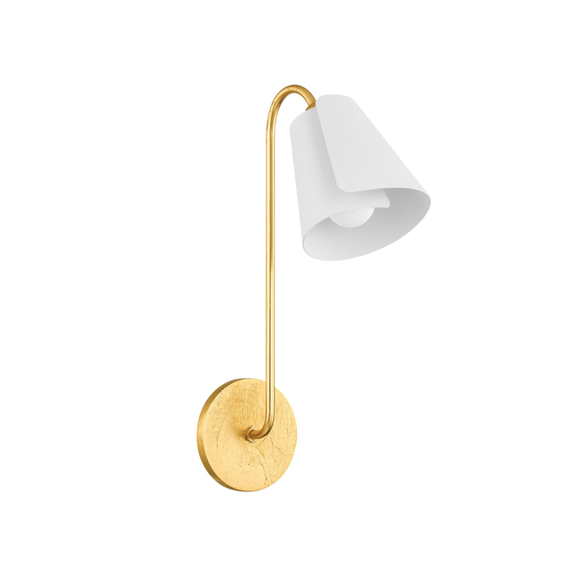 Lila 17" Wall Sconce, Gold Leaf/Textured White Finish