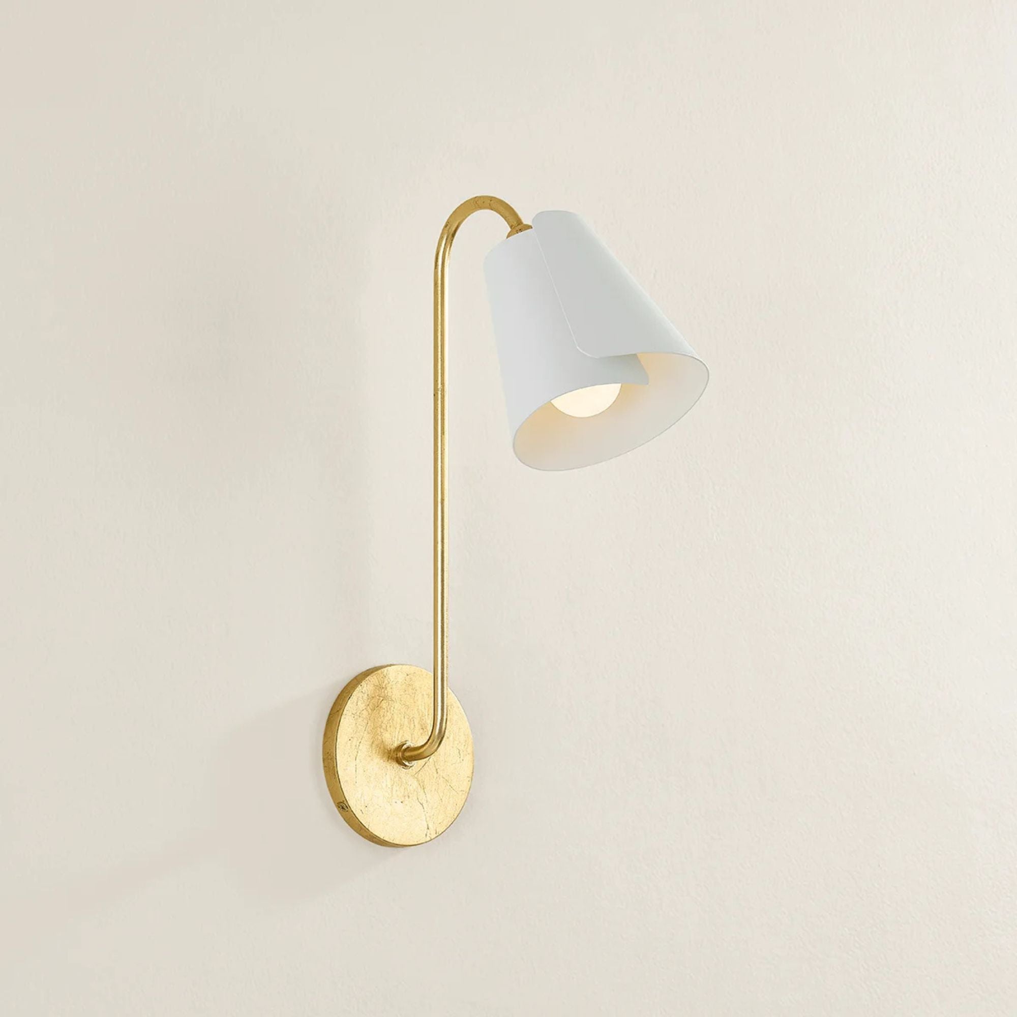 Lila 17" Wall Sconce, Gold Leaf/Textured White Finish
