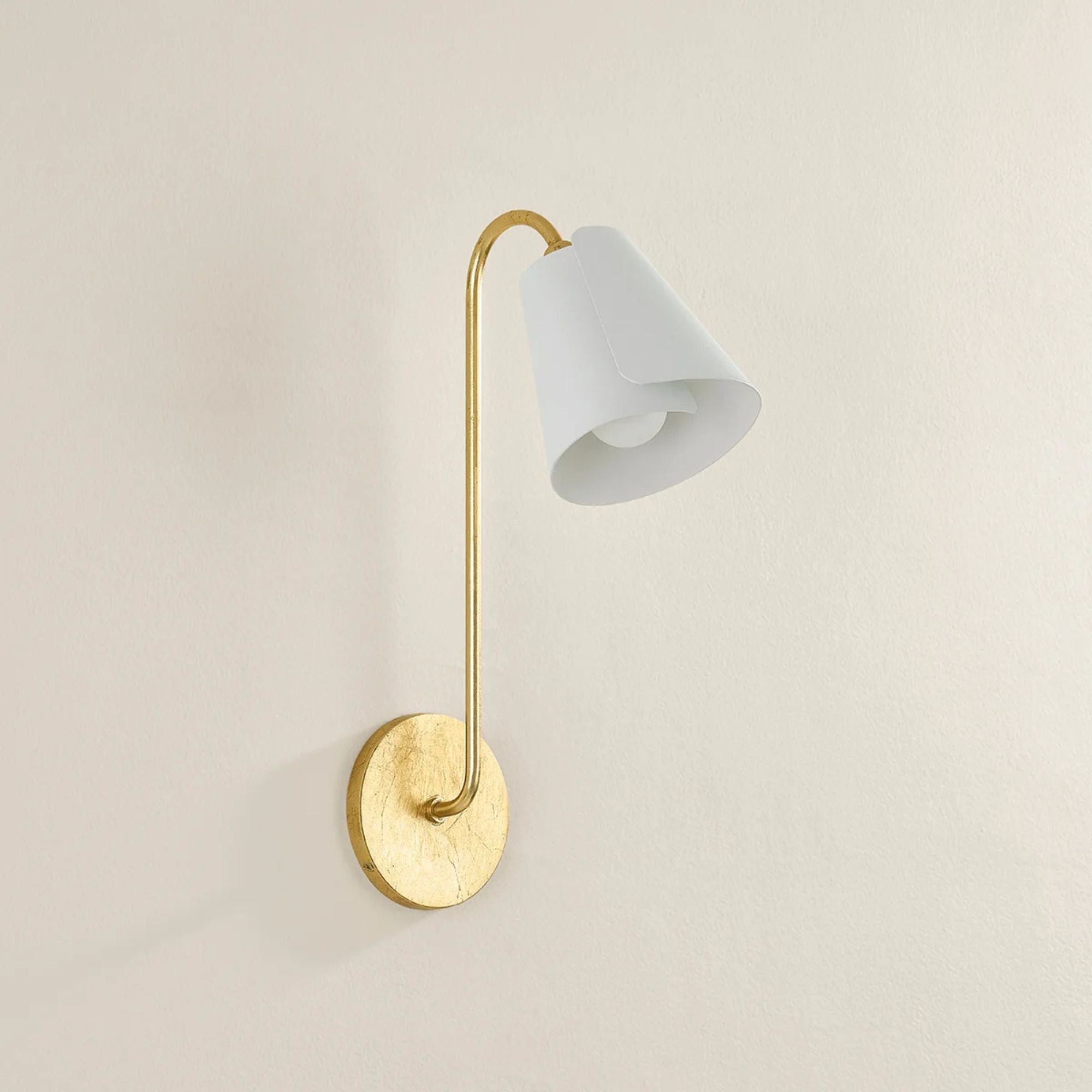 Lila 17" Wall Sconce, Gold Leaf/Textured White Finish