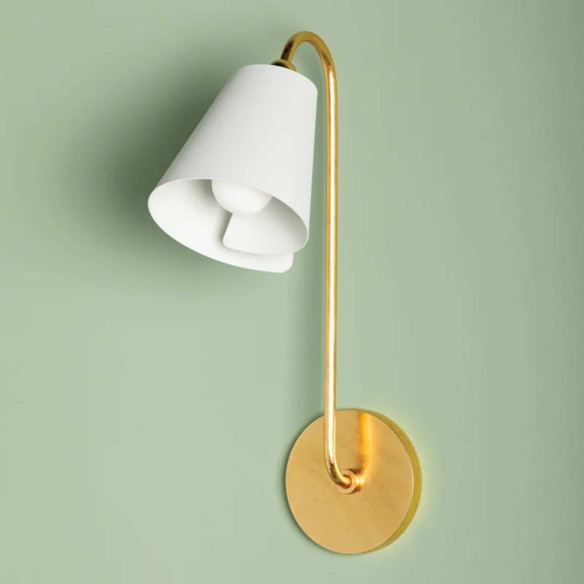 Lila 17" Wall Sconce, Gold Leaf/Textured White Finish