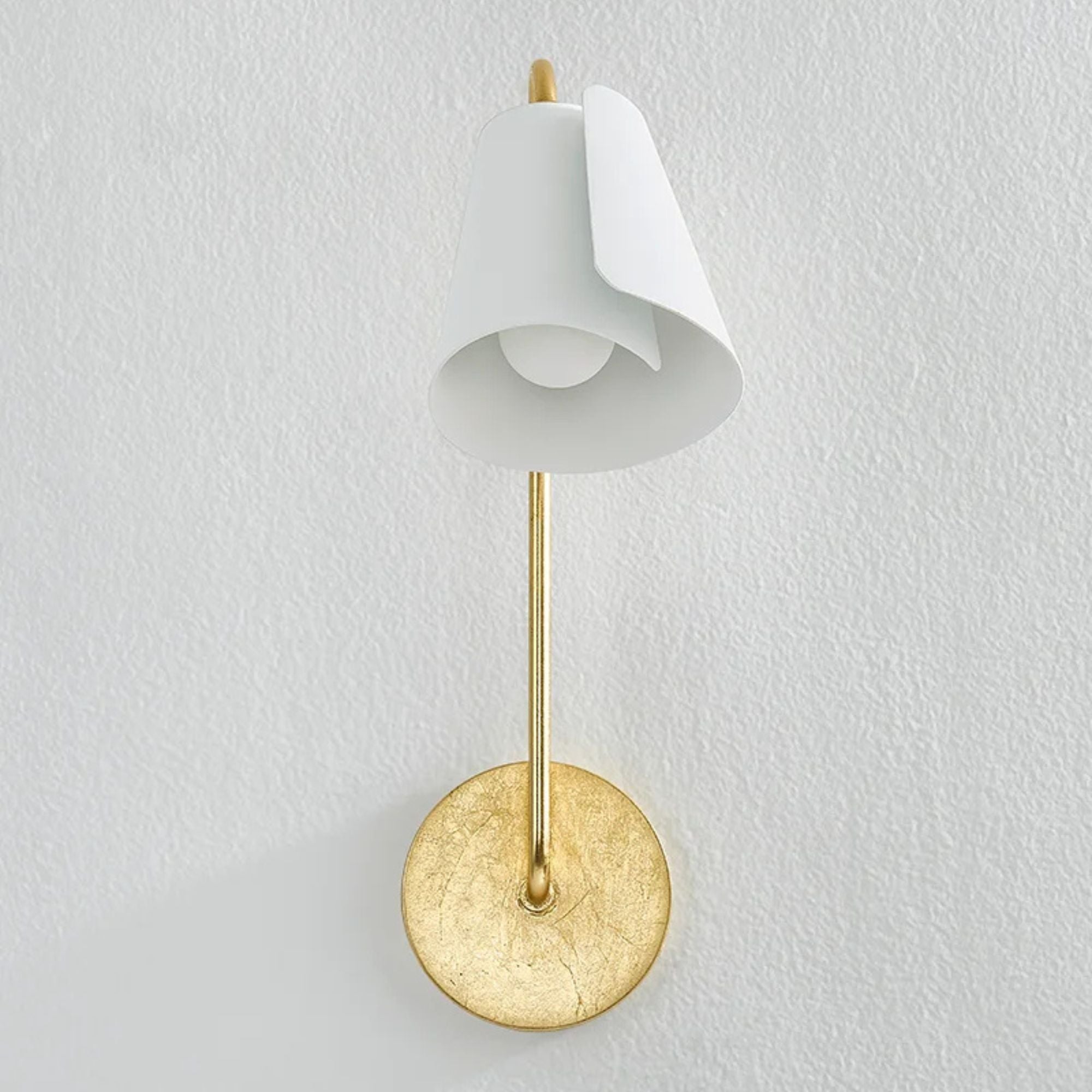 Lila 17" Wall Sconce, Gold Leaf/Textured White Finish