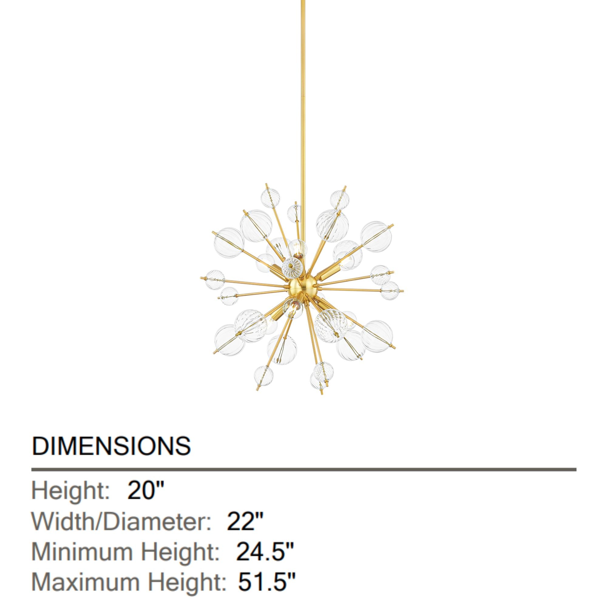 Linnea 28" 6-Light Chandelier, Aged Brass Finish