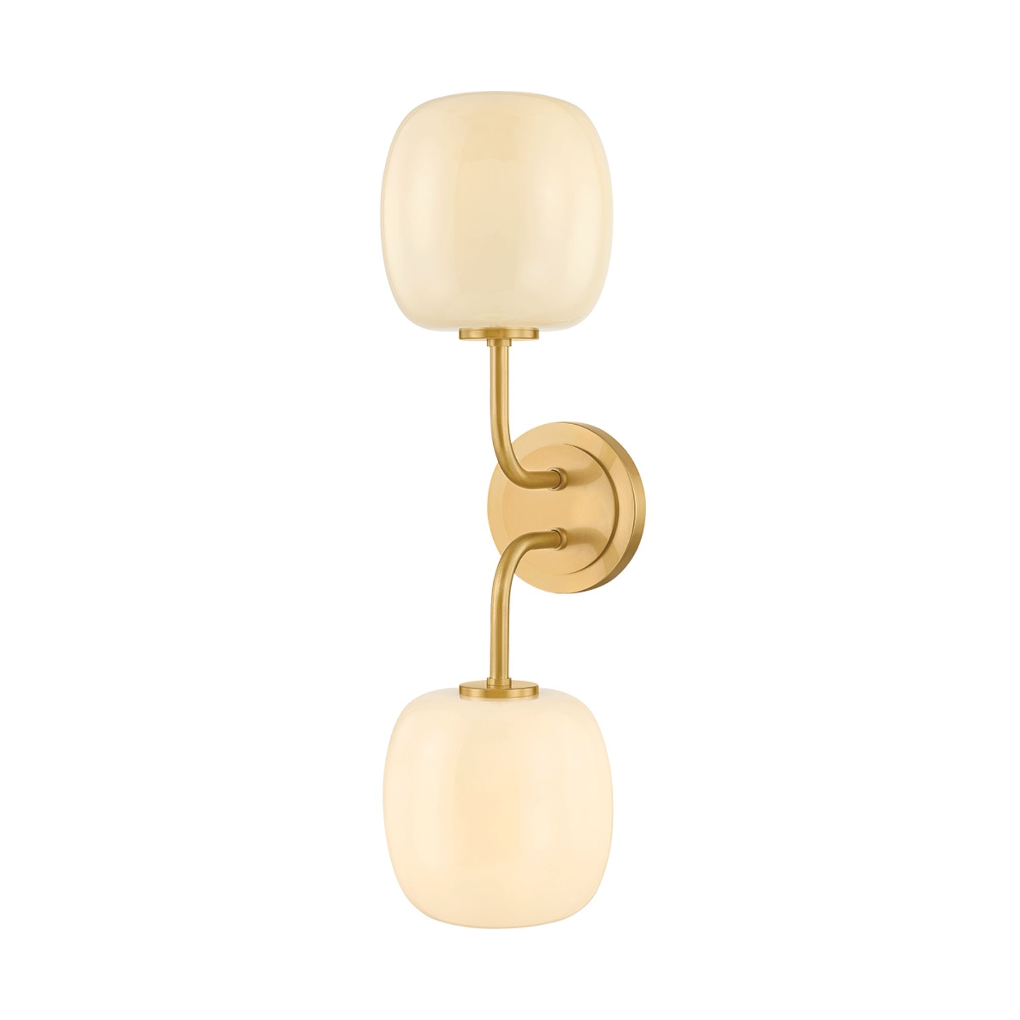 Mitzi Lisette Wall Sconce, Aged Brass with Cream Opal Glass
