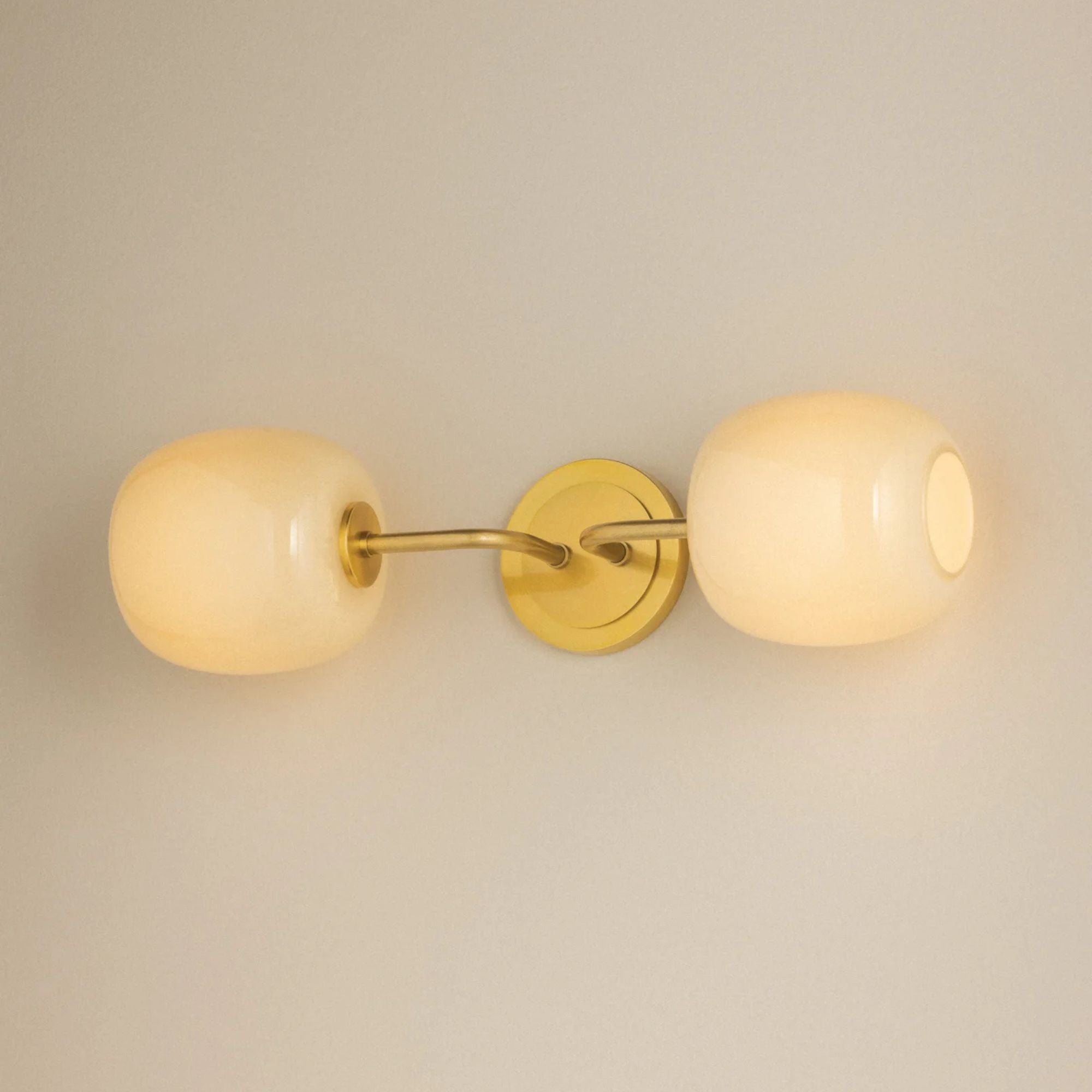 Mitzi Lisette Wall Sconce, Aged Brass with Cream Opal Glass