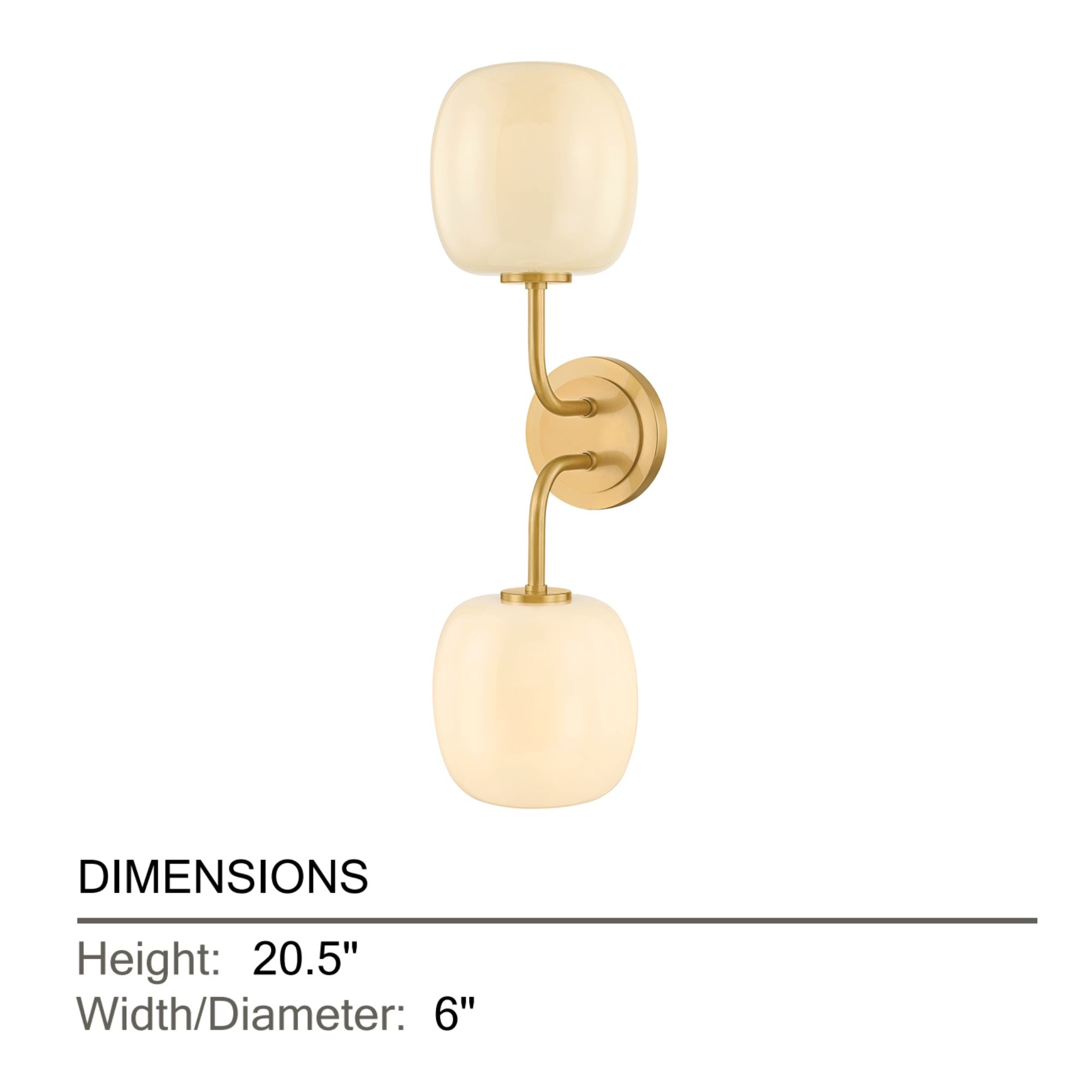 Mitzi Lisette 20.5 in. 2-Light Bathroom Vanity Light, Aged Brass