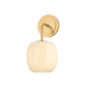 Mitzi Lisette Wall Sconce, Aged Brass with Cream Opal Glass
