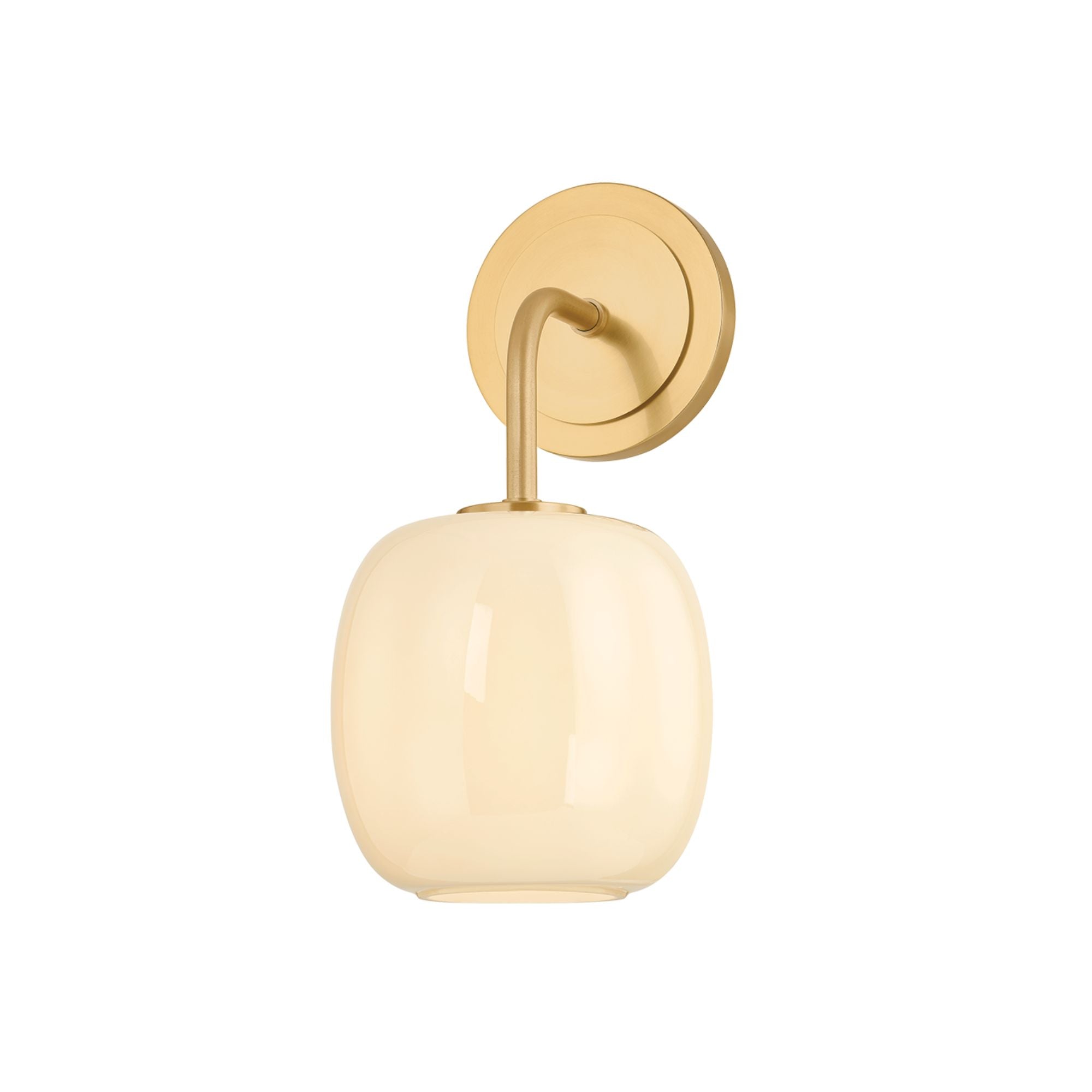 Mitzi Lisette Wall Sconce, Aged Brass with Cream Opal Glass