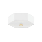 Mitzi Lizzie 11 in. 2-Light Flush Mount, Aged Brass/Polished Nickel
