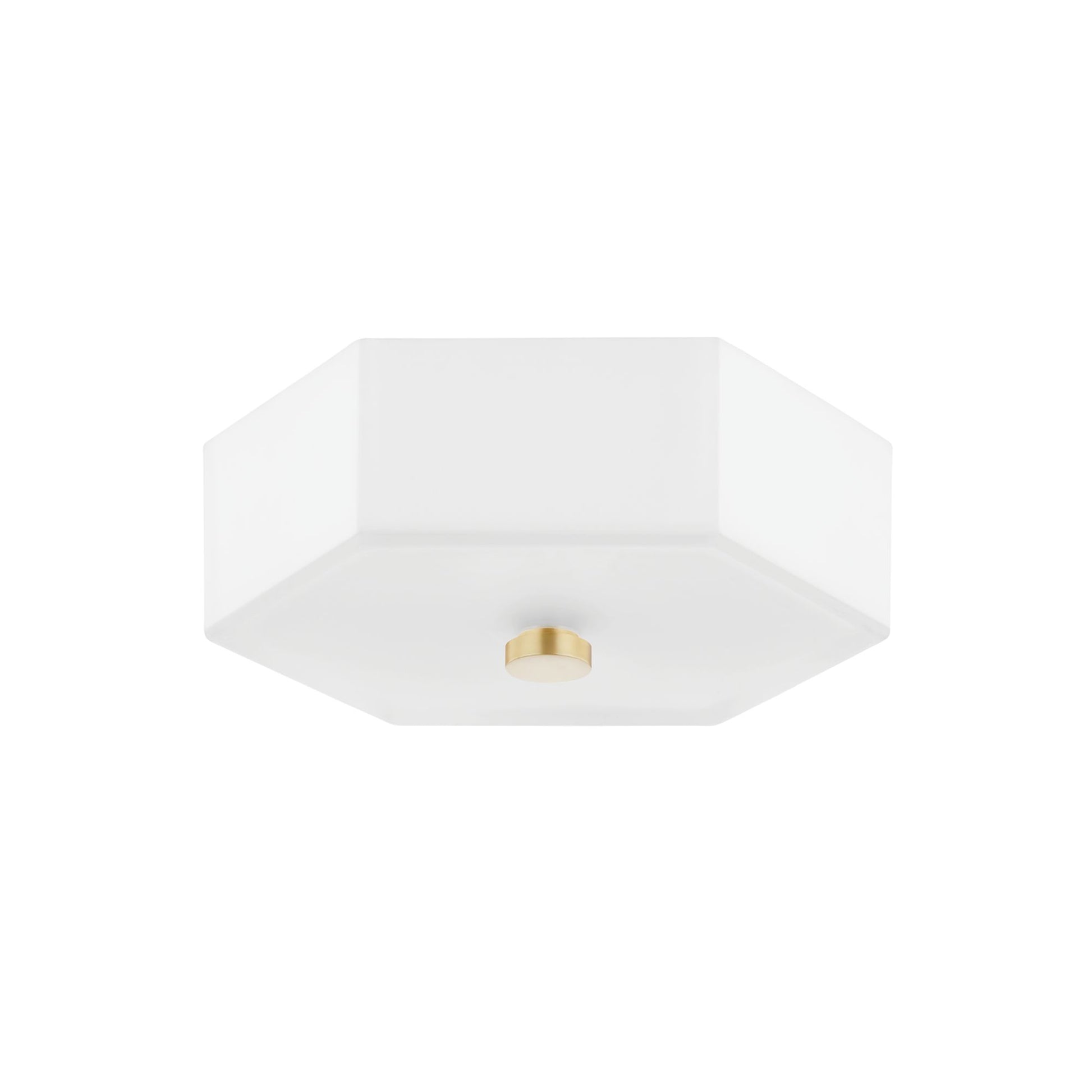 Mitzi - Lizzie 11" 2-Light Flush Mount, Aged Brass/Polished Nickel Finish | Bees Lighting