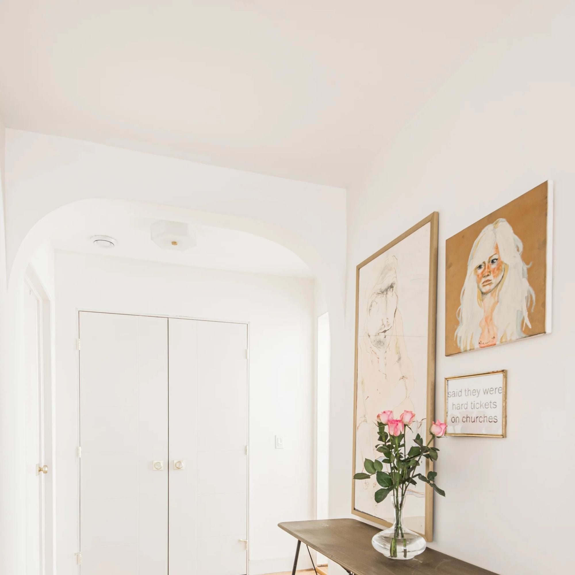 Mitzi - Lizzie 11" 2-Light Flush Mount, Aged Brass/Polished Nickel Finish | Bees Lighting