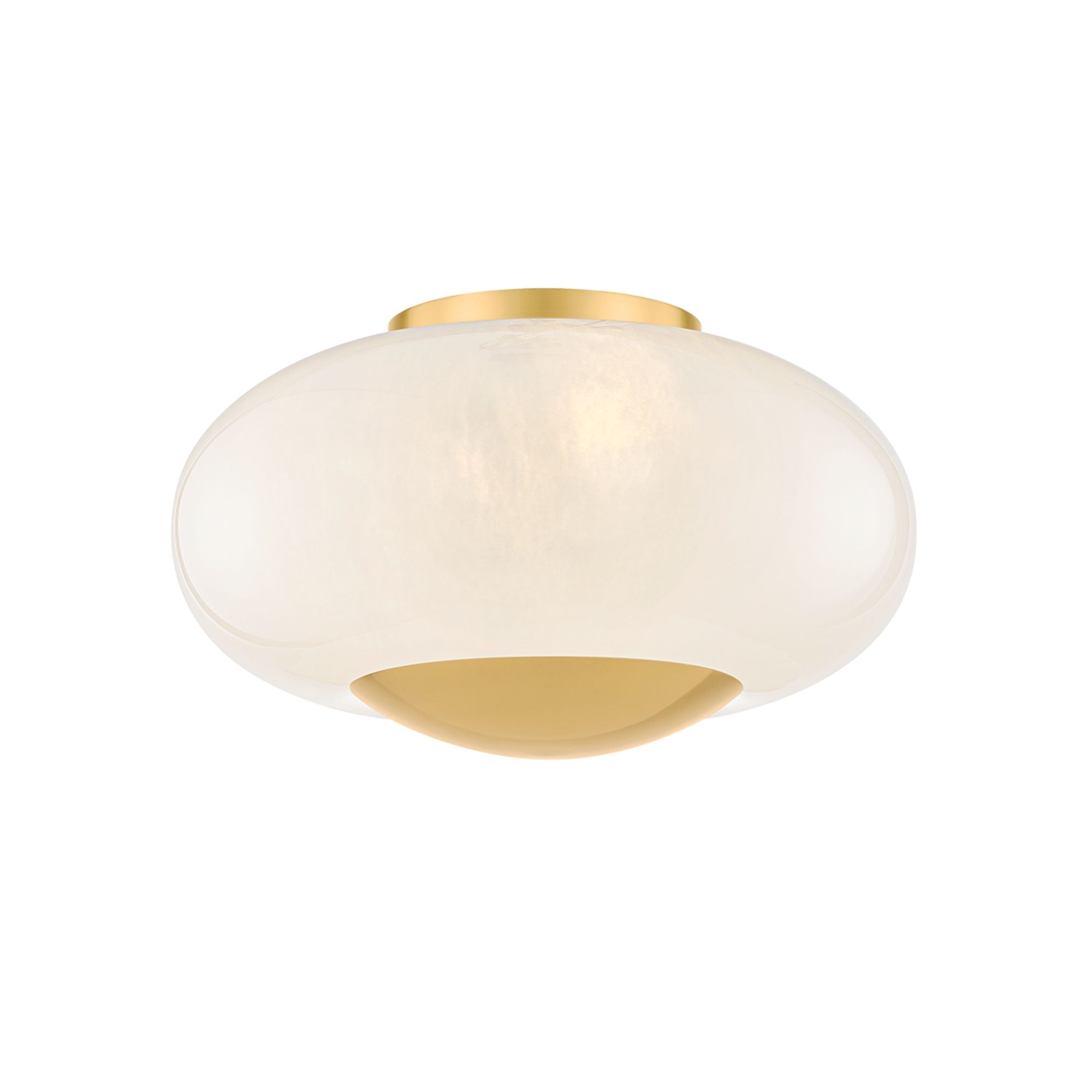 Lottie 14" 2-Light Flush Mount, Aged Brass Finish
