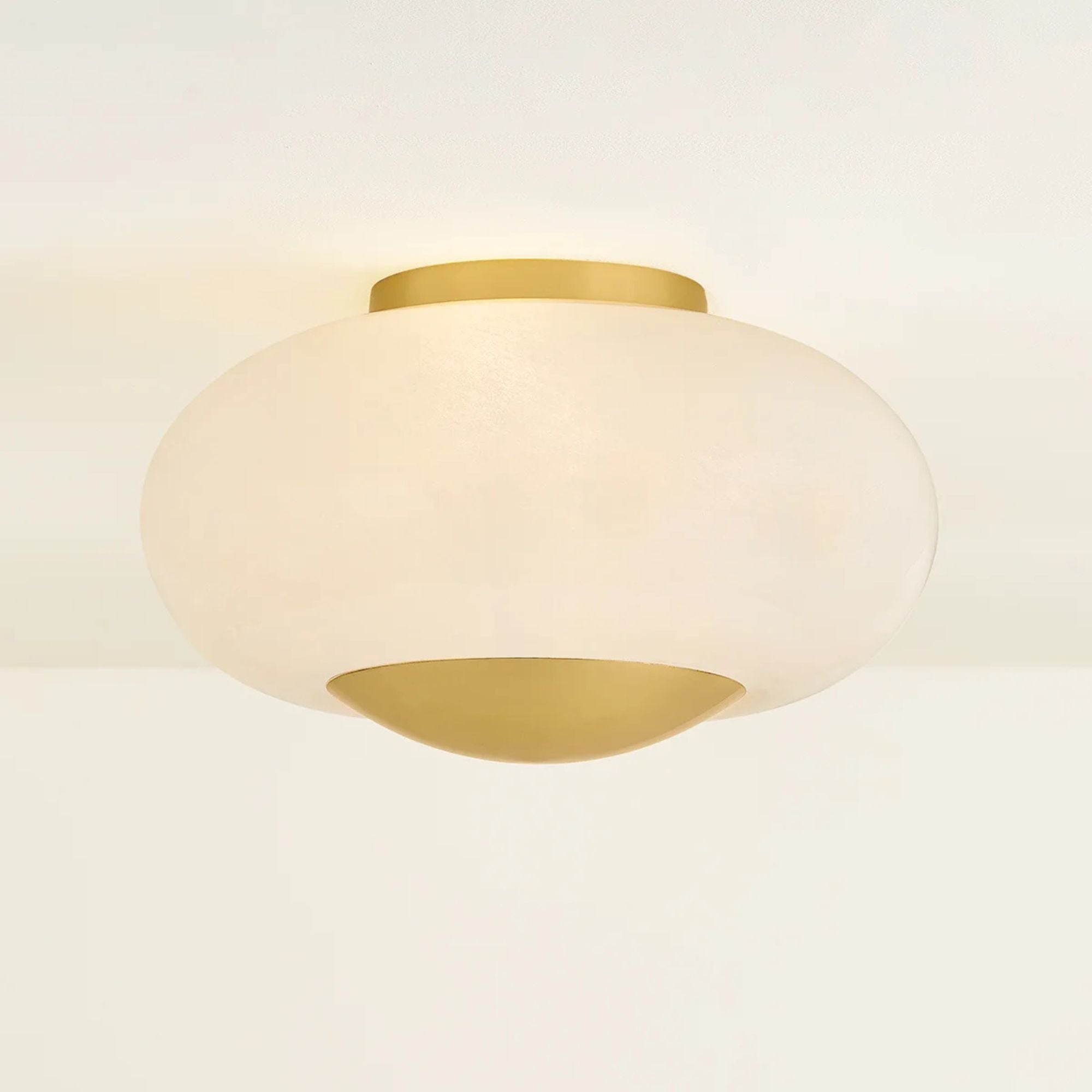Lottie 14" 2-Light Flush Mount, Aged Brass Finish