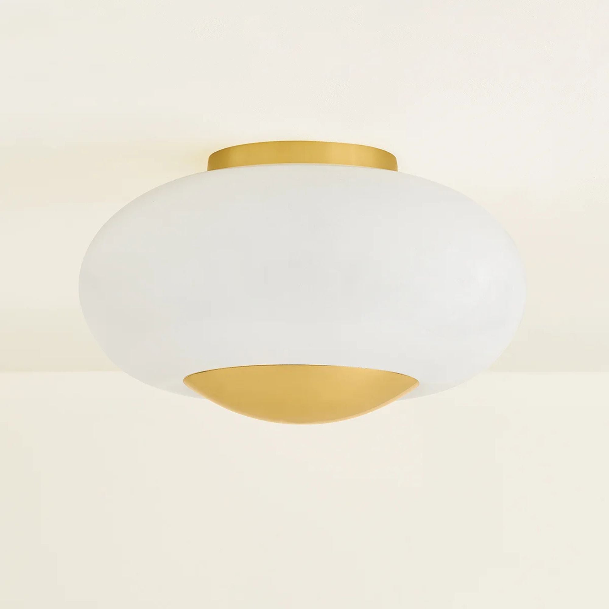 Lottie 14" 2-Light Flush Mount, Aged Brass Finish
