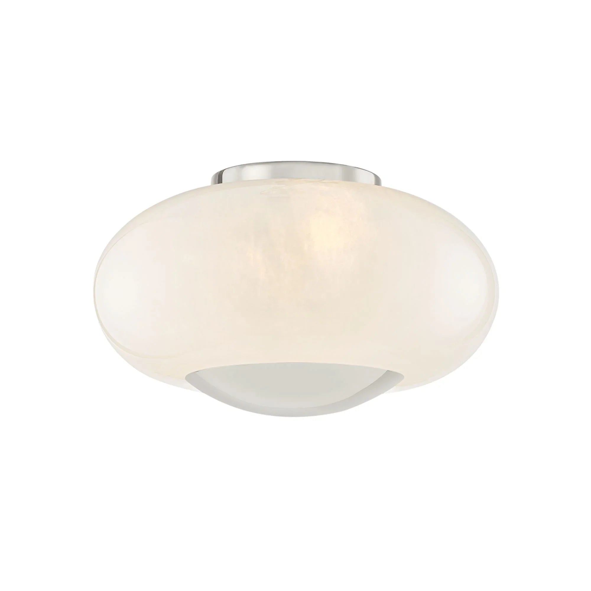 Lottie 14" 2-Light Flush Mount, Polished Nickel Finish
