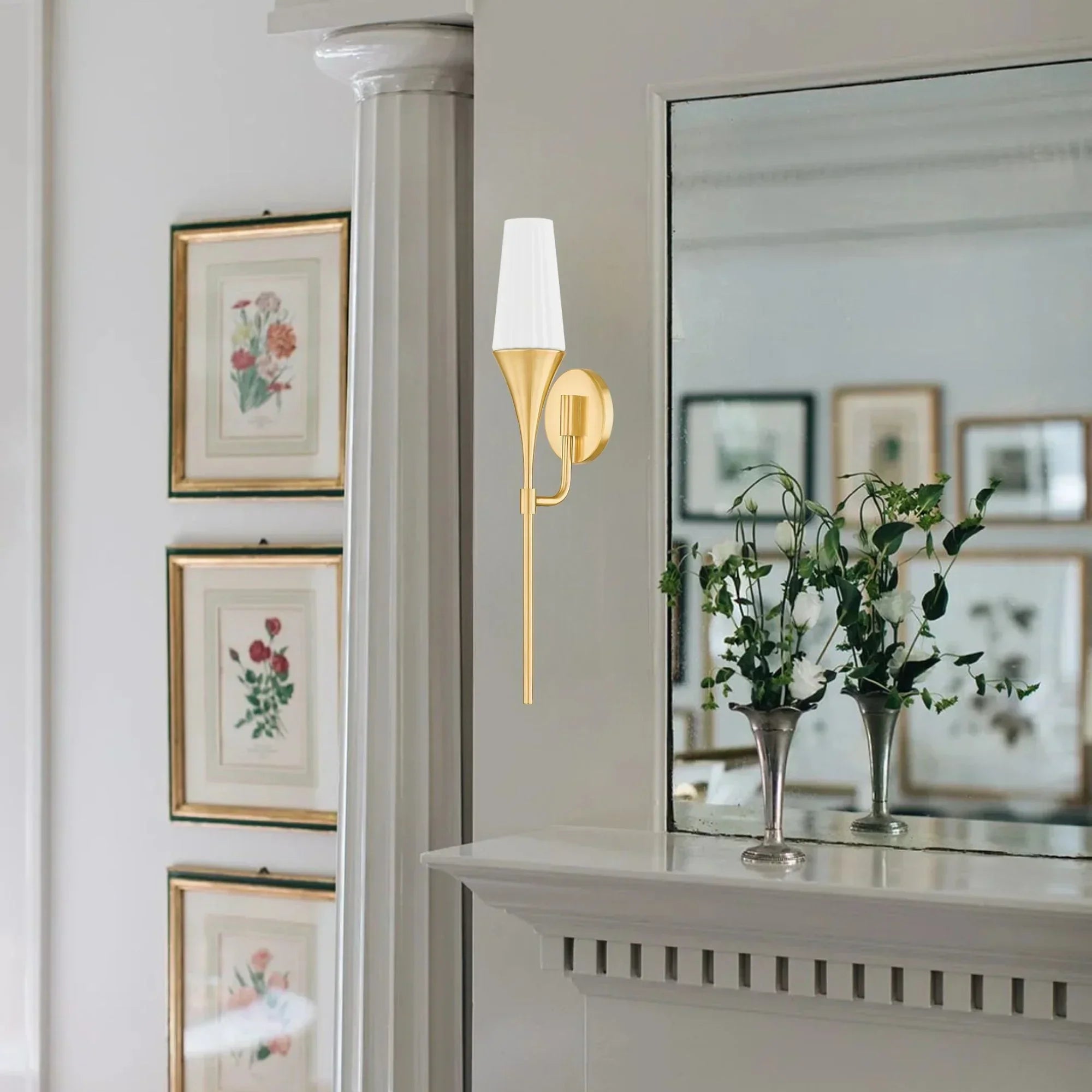 Luisa 23" Wall Sconce, Aged Brass Finish