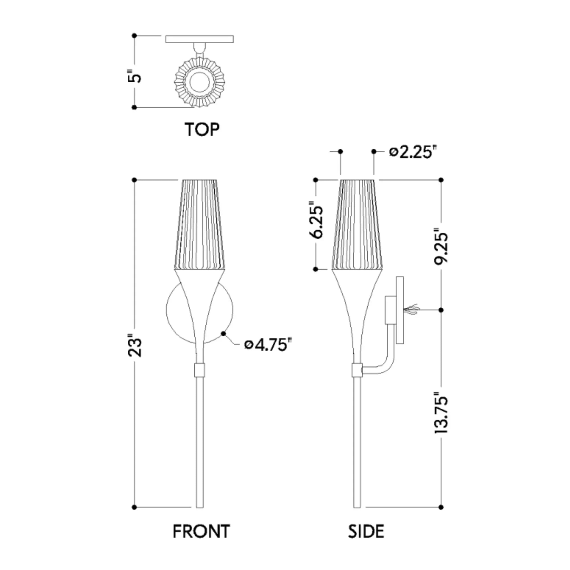 Luisa 23" Wall Sconce, True Bronze Finish