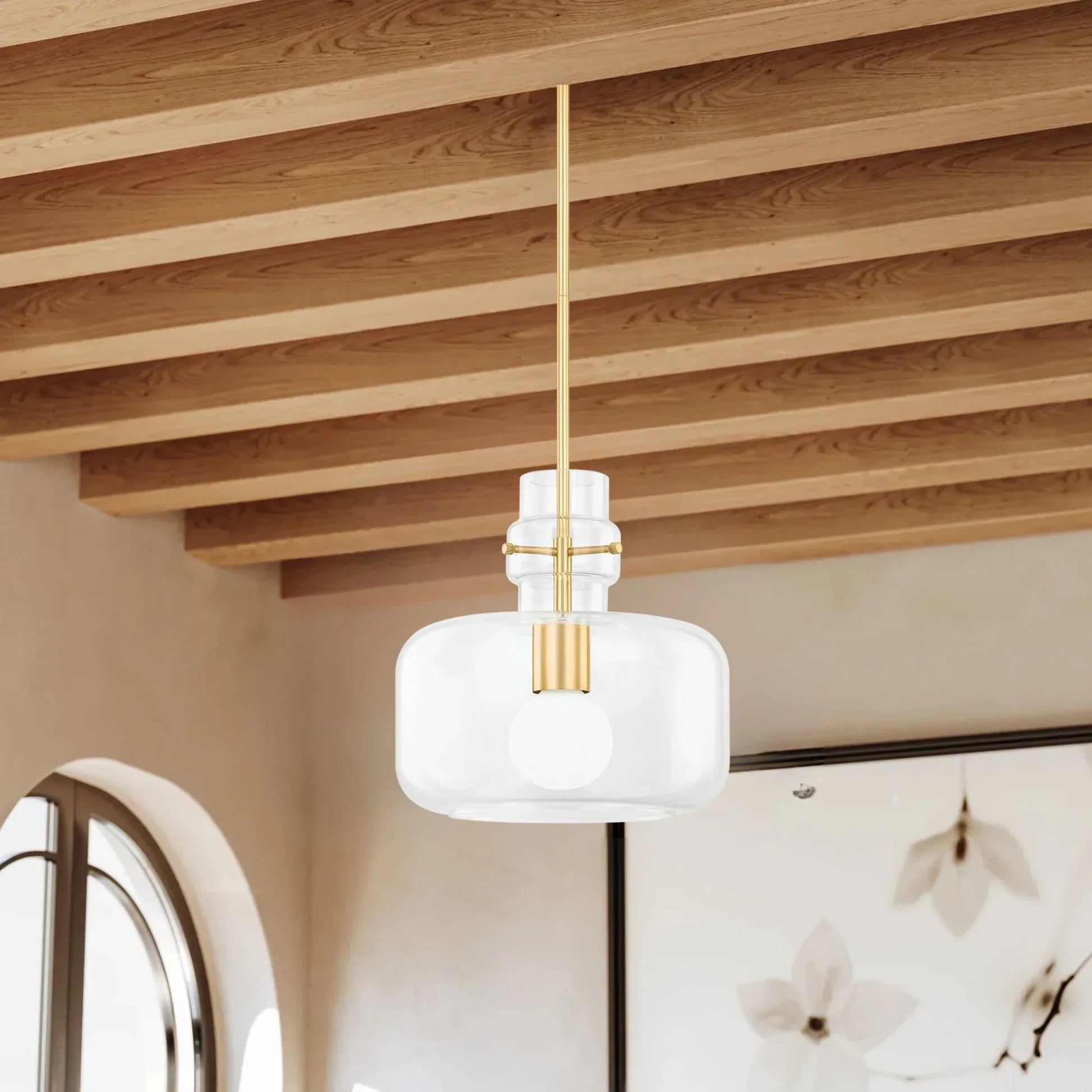 Mitzi - Mitzi Lumi Pendant Light - Aged Brass Finish | Bees Lighting