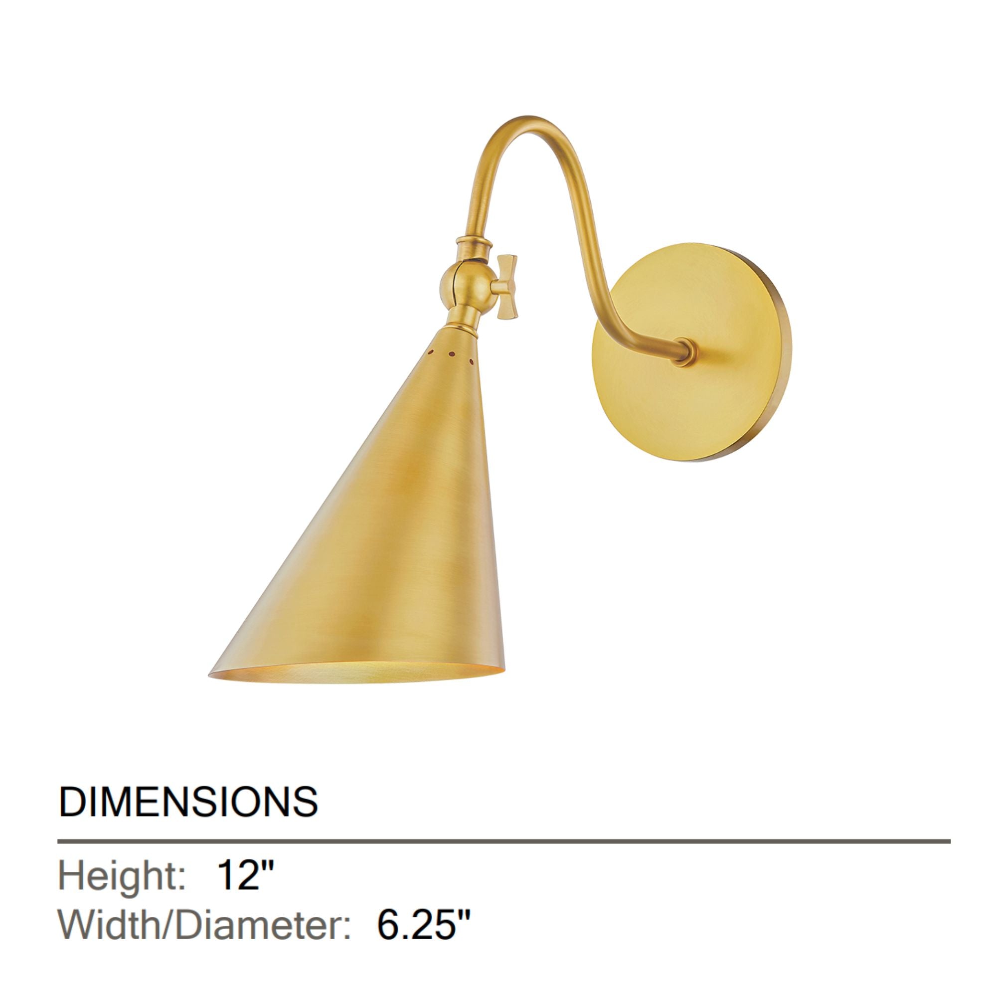 Mitzi - Lupe 12" Wall Sconce, Aged Brass Finish | Bees Lighting